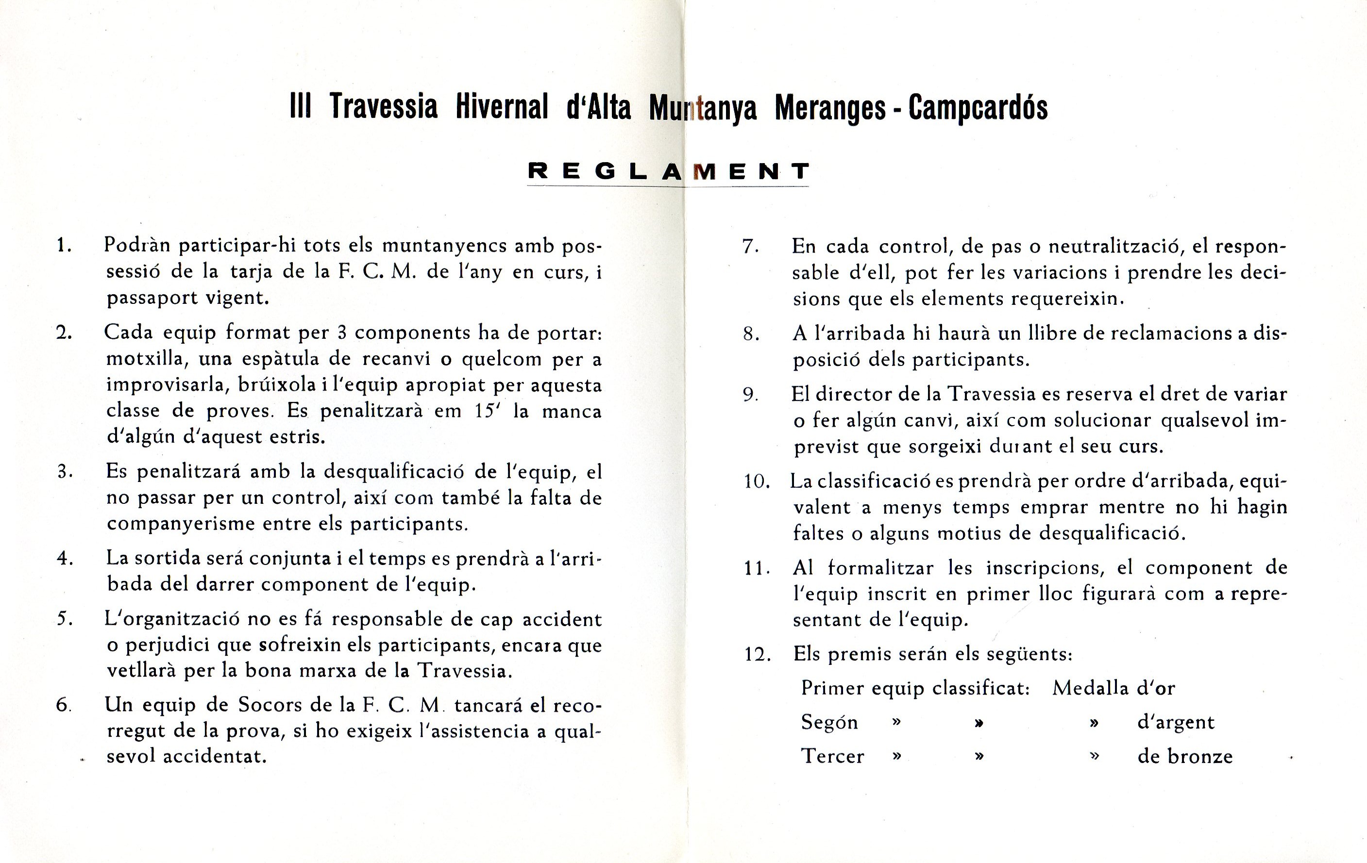 3a Travessia hivernal d'alta muntanya : Meranges·Campcardós 23 febrer 1969 : G.E.D.E. del C.E.G. - Miniatura 3