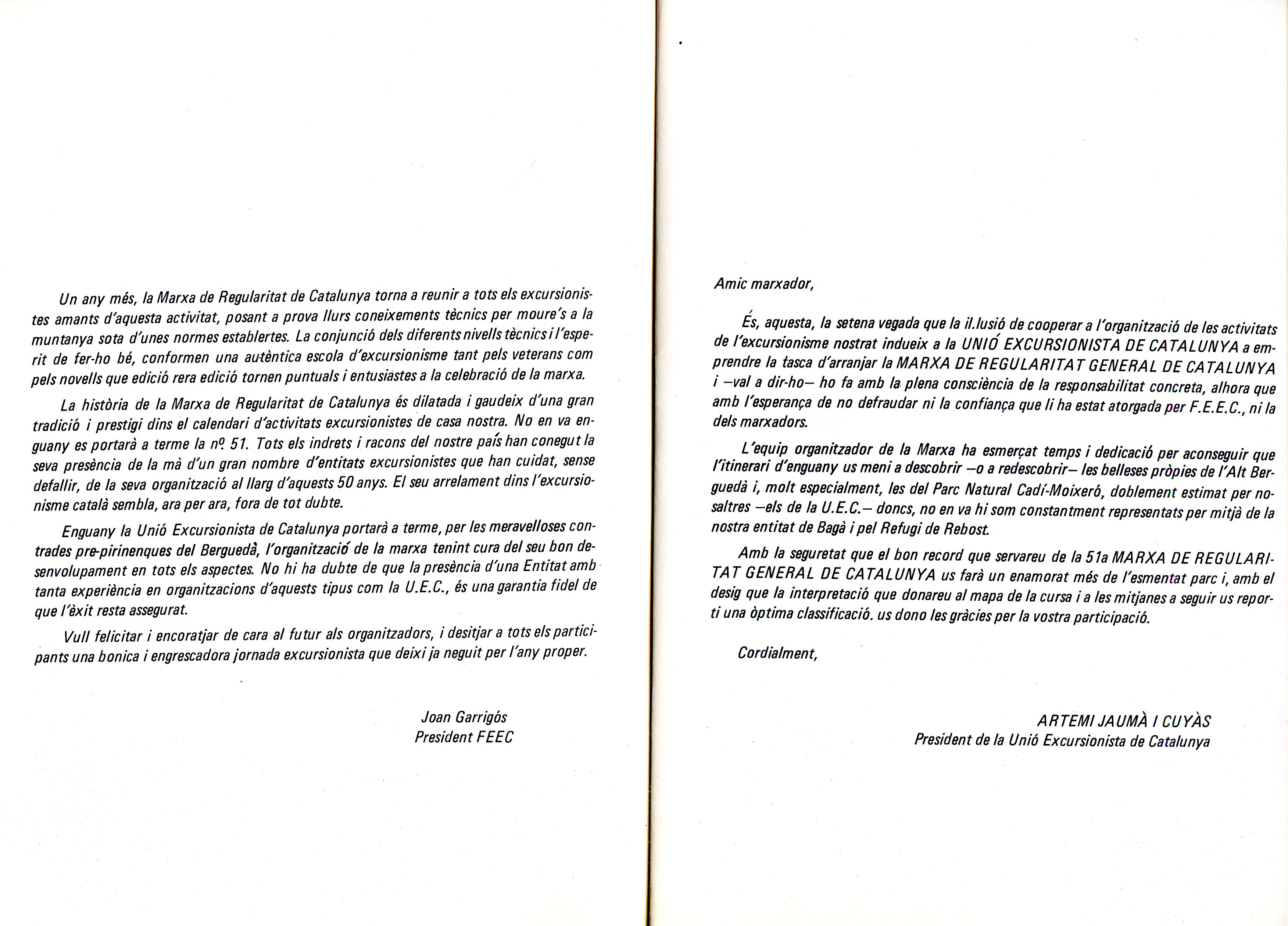 51 Marxa de Regularitat de Catalunya : 14 de juny de 1987 : Unió Excursionista de Catalunya : Bagà - Comarca de l'Alt Berguedà - Miniatura 2