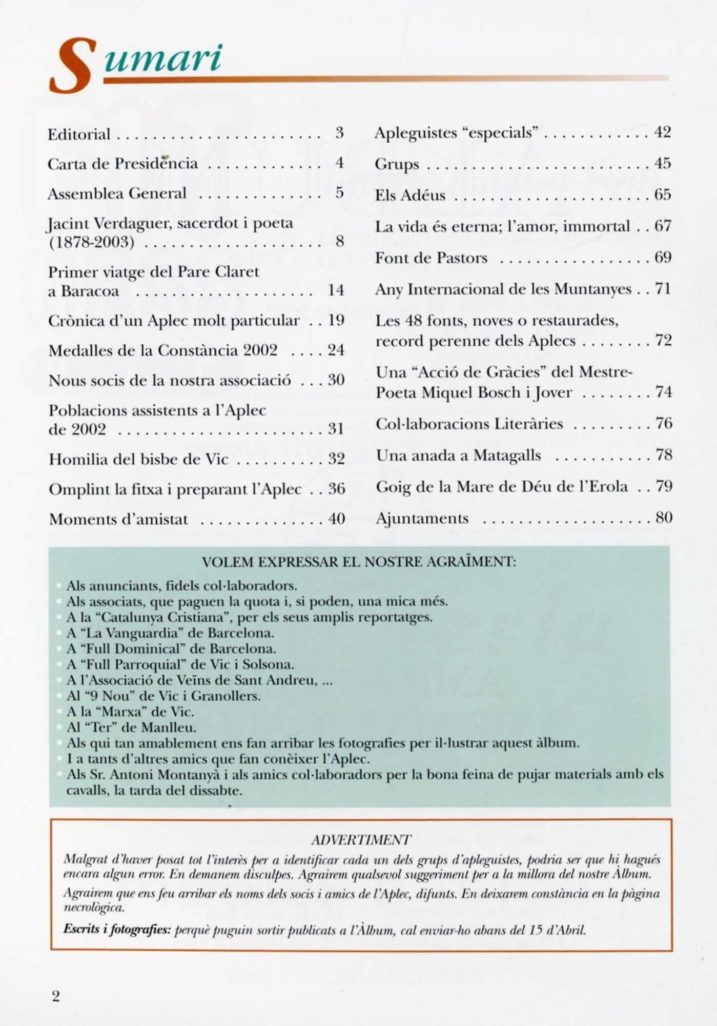 54è Aplec de Matagalls : 13 de juliol de 2003 - Miniatura 2