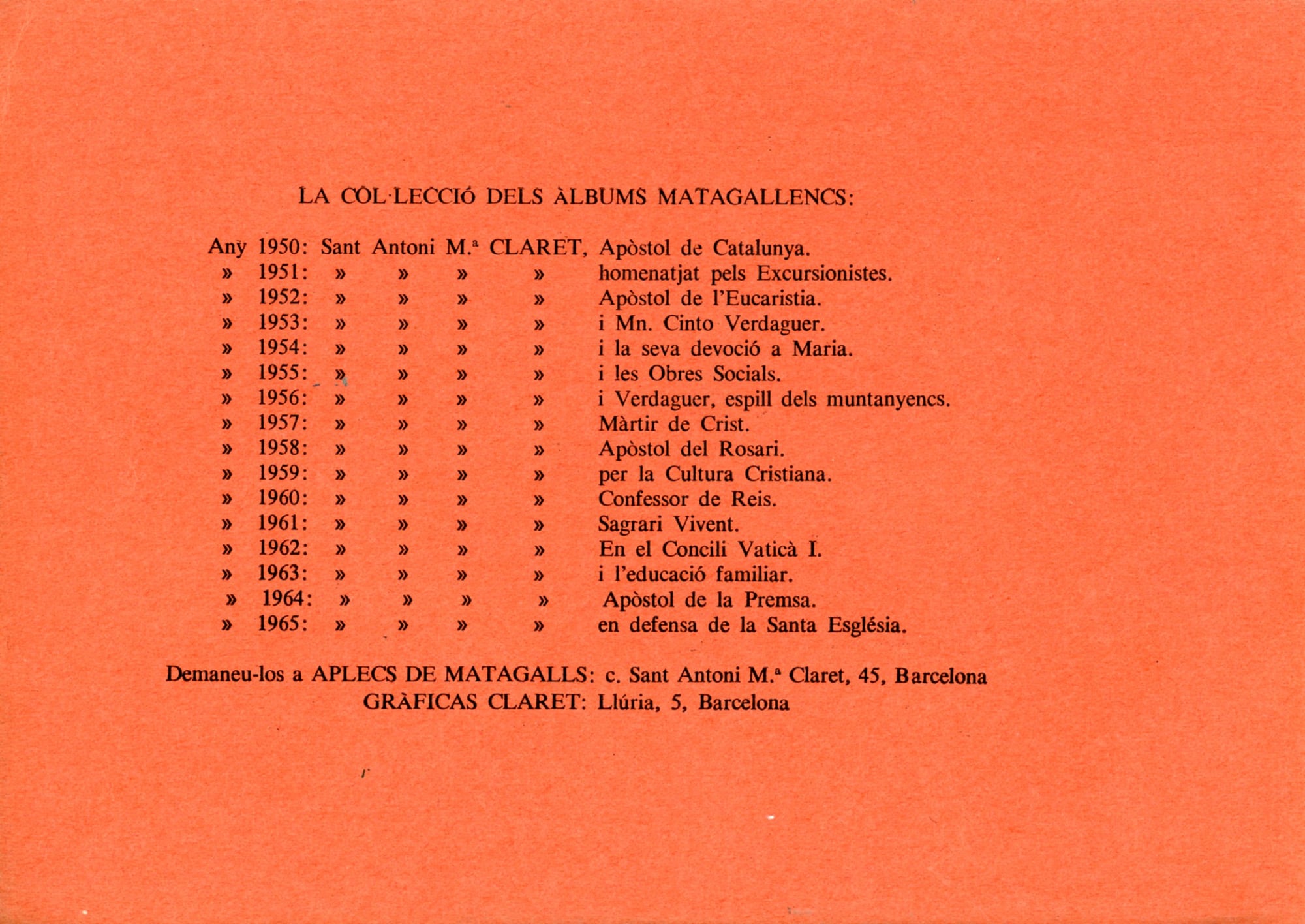 XVI.è Aplec de Matagalls, El : A Sant Antoni M.ª Claret en el centenari (1865 - 1965) del reconeixement del regne d'Itàlia - Miniatura 3