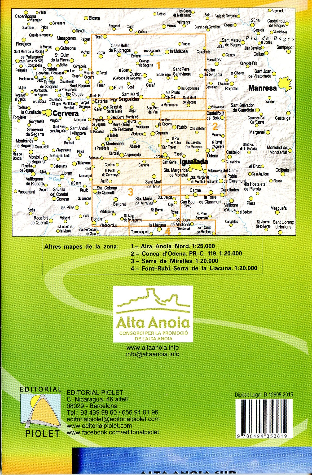Alta Anoia Sud : Copons, Rubió, Argentona : Escala 1:25.000 - Miniatura 2