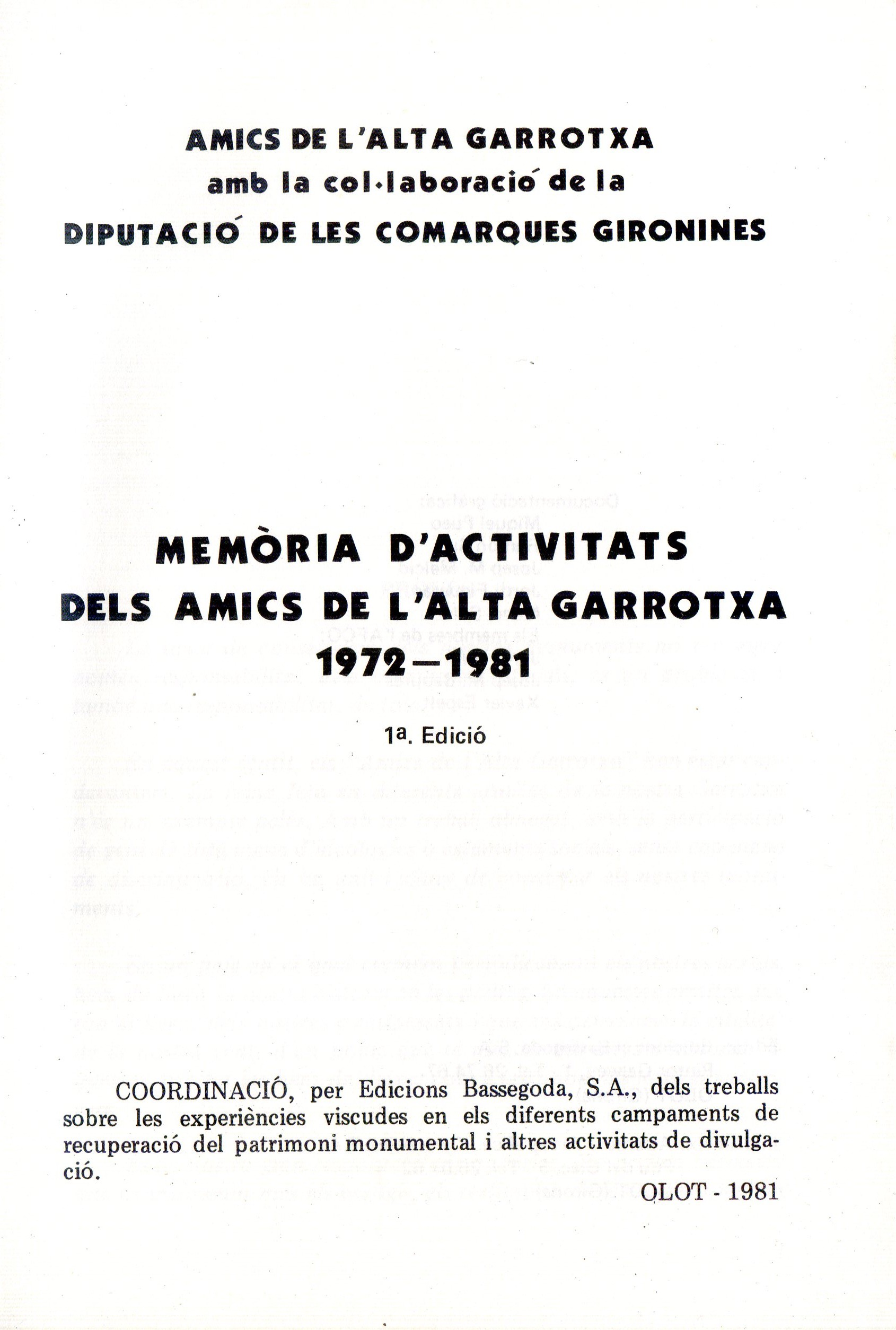 Memòria d'activitats dels Amics de l'Alta Garrotxa - Miniatura 2