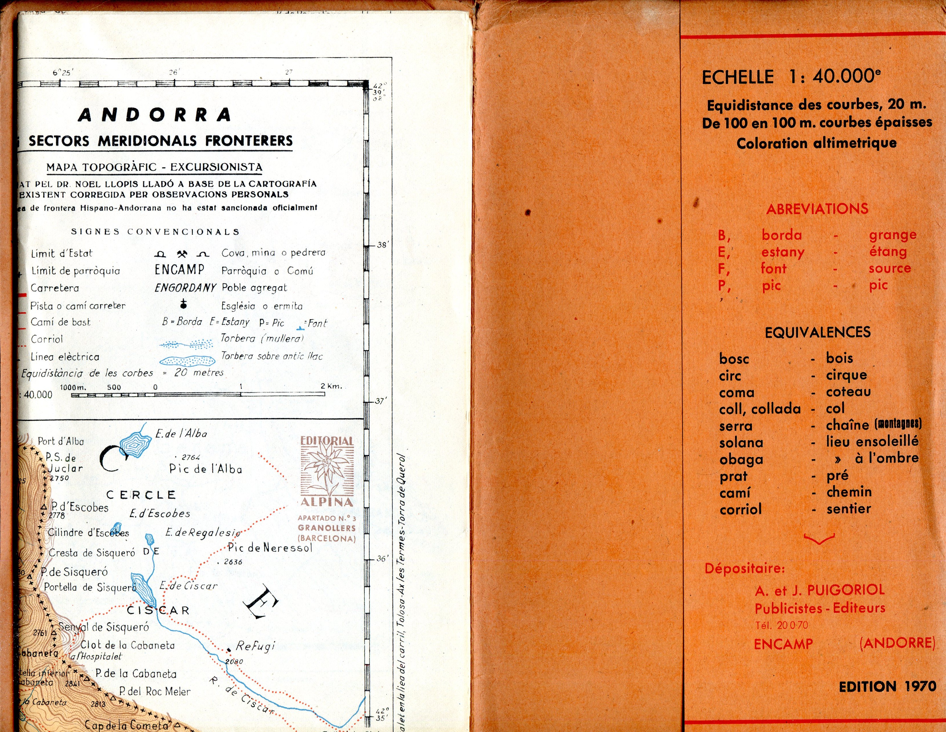 Andorra : Mapa topogràfic-excursionista : Carte topographique - Miniatura 2