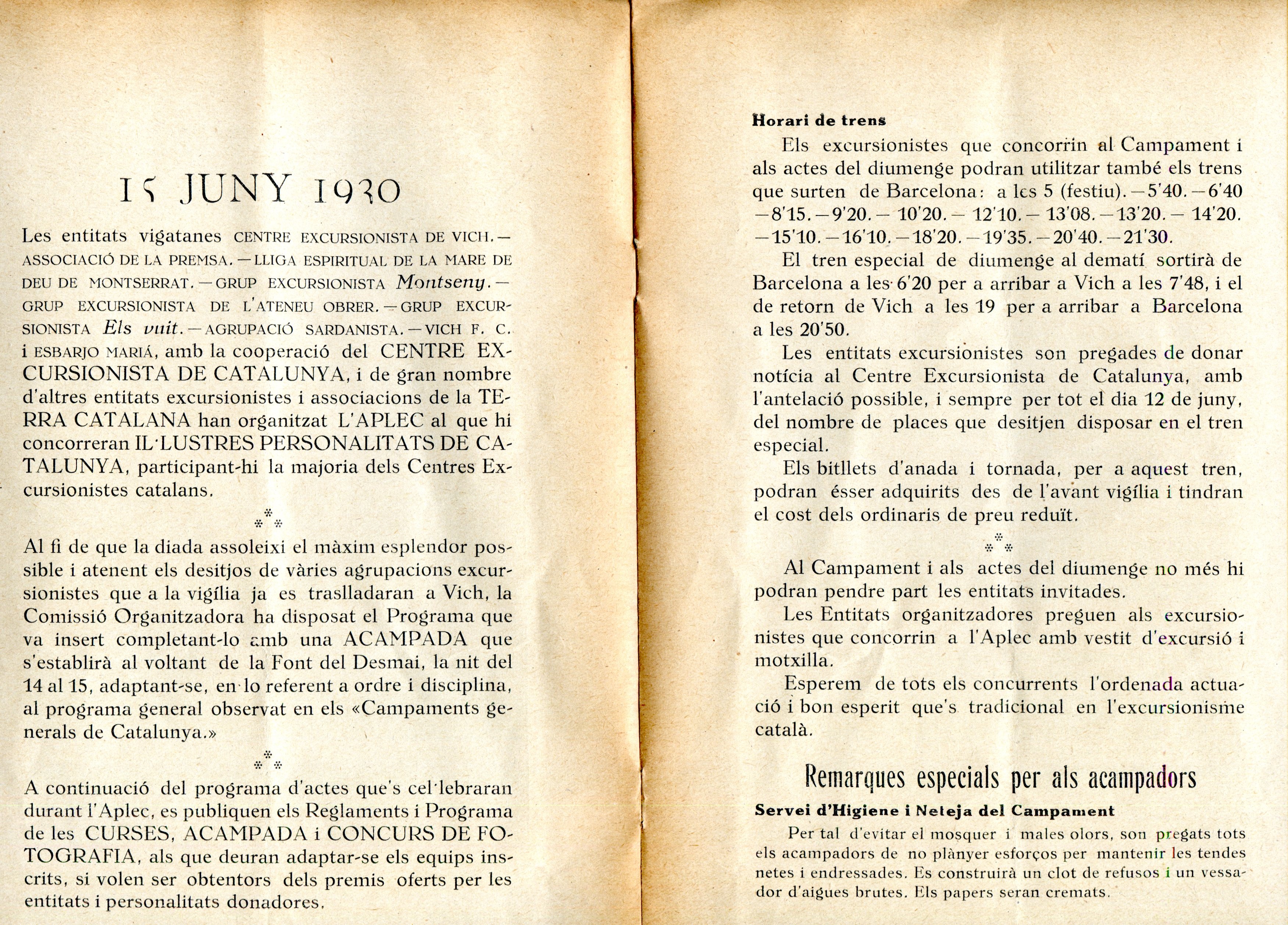 Aplec excursionista a Vich - 15 juny 1930 - Miniatura 3