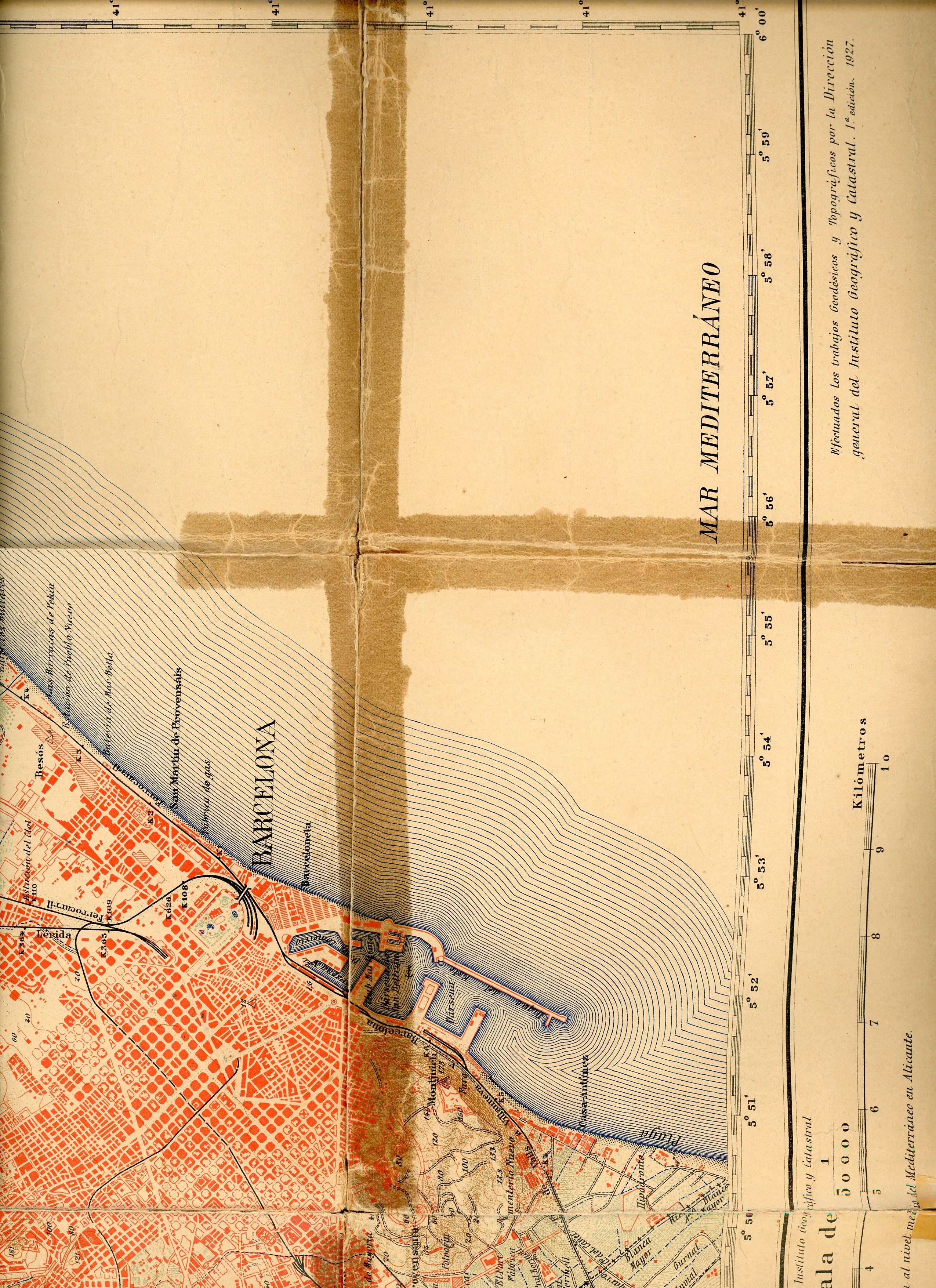 Barcelona. (Ciudad) : Escala de 1.50.000 - Miniatura 2