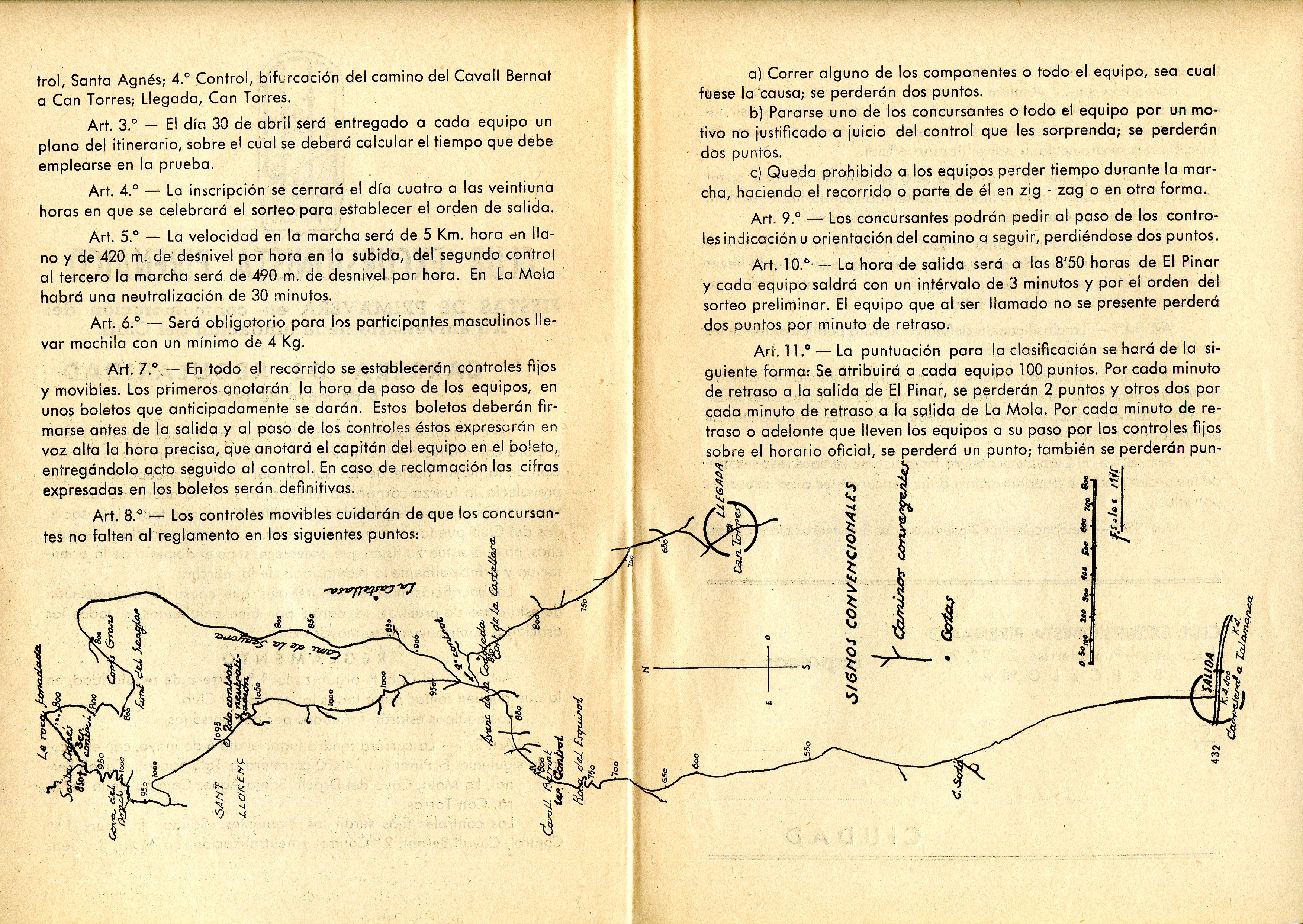 Fiestas de Primavera en conmemoración del XII aniversario de la fundación del Club : 1.ª Carrera de Regularidad : 6 de mayo de 1945 - Miniatura 2