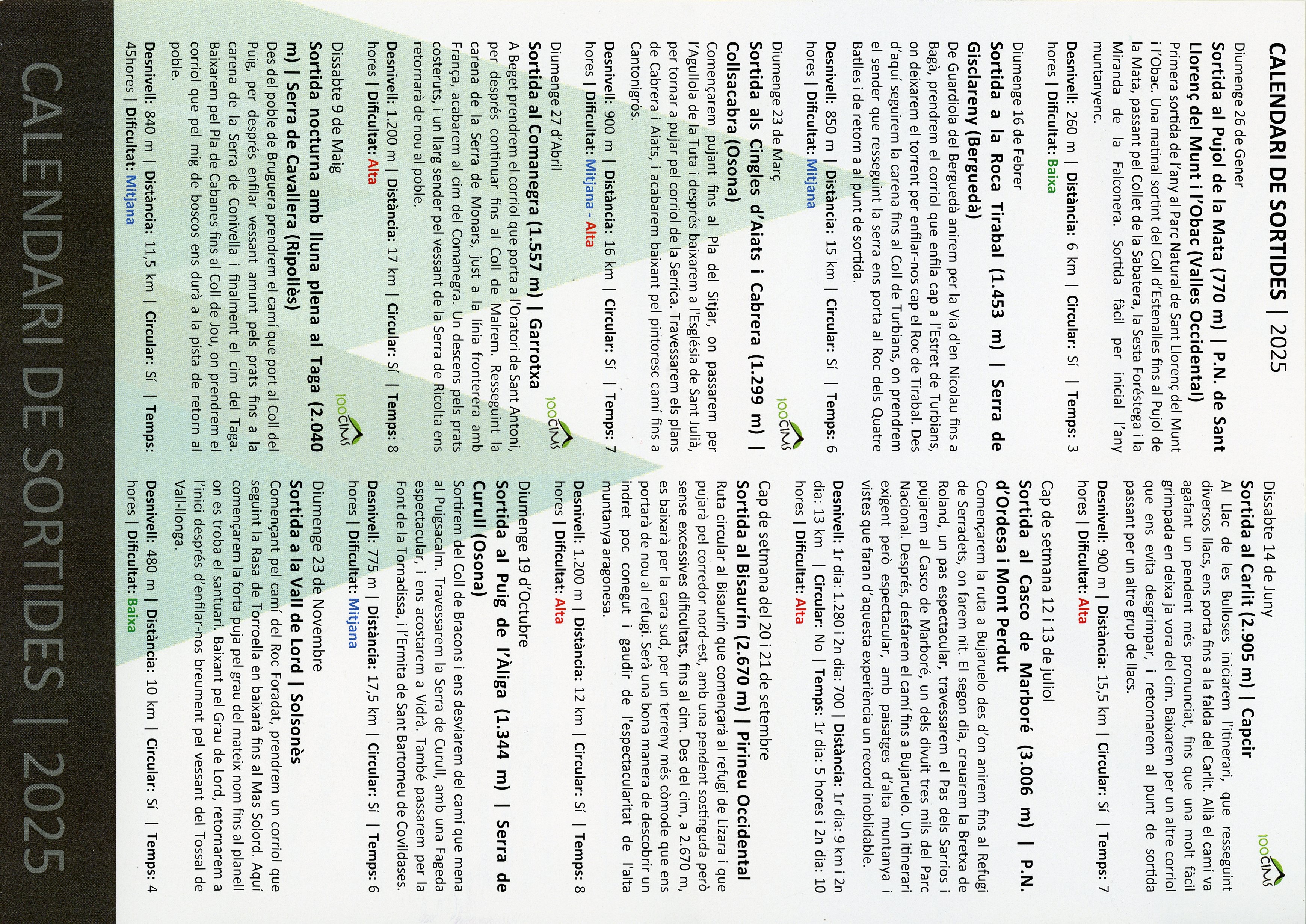 Calendari de sortides 2025 : Centre Excursionista de Navarcles - Miniatura 2
