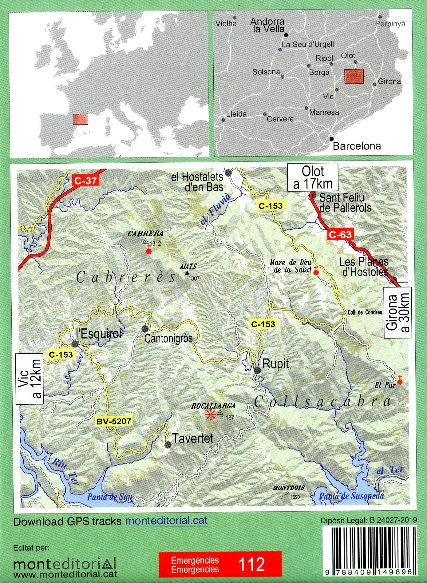 Collsacabra en bicicleta : Mapa ciclista · Bicycle map - Miniatura 2