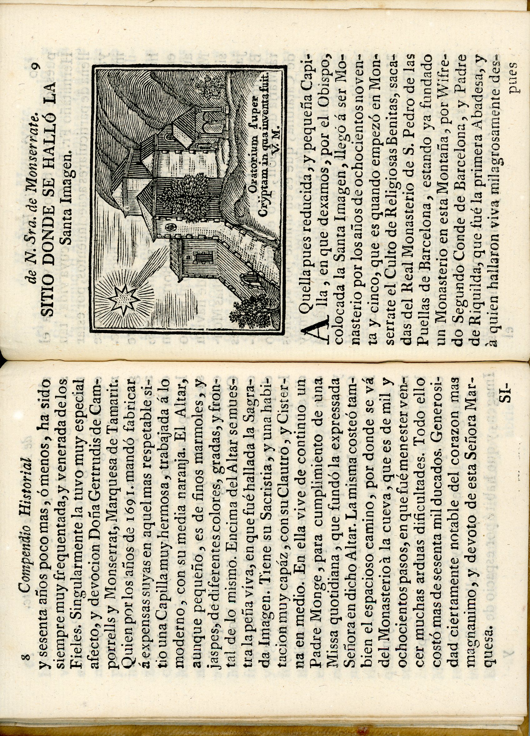 Compendio historial, ó relación breve, y verídica del portentoso santuario, y camara angelical de nuestra señora de Monserrate.Dirigido a los piadosos devotos afectos de aquellas personas, que desean verle,y no se les proporciona la fortuna de conseguirlo - Miniatura 2