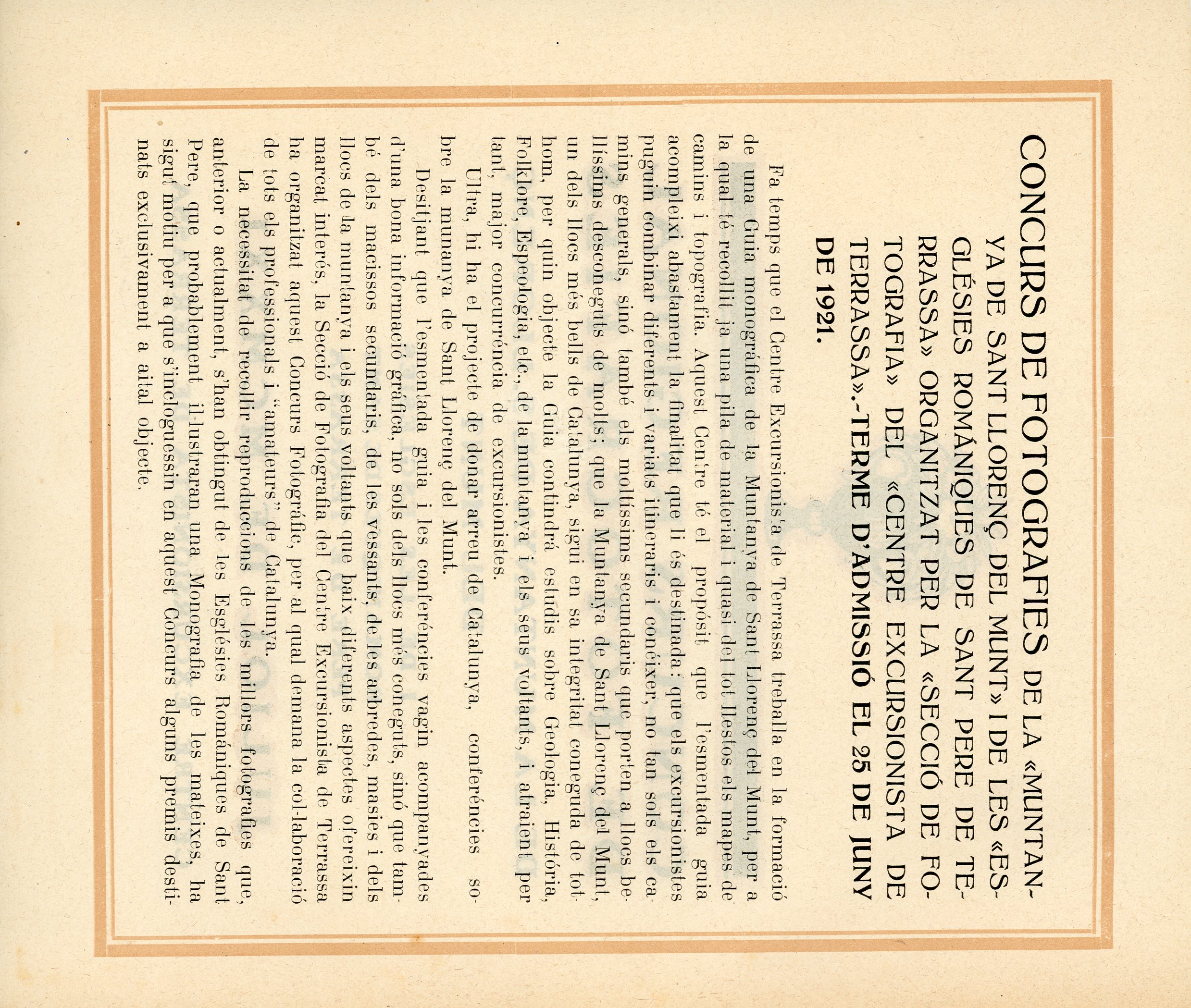 Concurs regional de fotografies de la muntanya de S. Llorenç del Munt i de les esglésies romàniques de Sant Pere de Terrassa - Miniatura 2