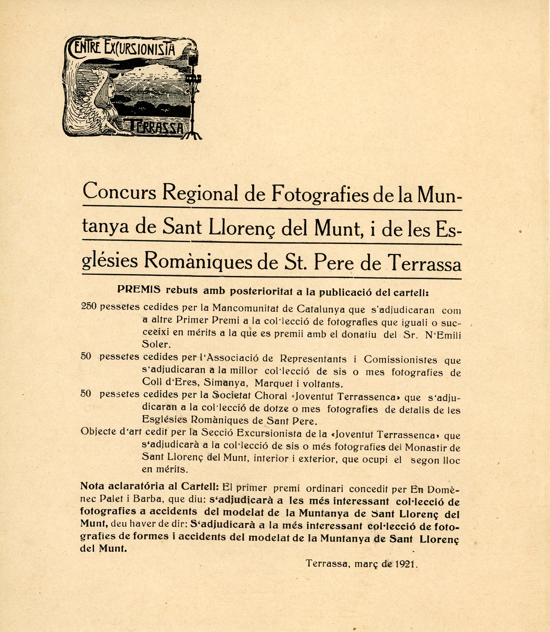 Concurs regional de fotografies de la muntanya de S. Llorenç del Munt i de les esglésies romàniques de Sant Pere de Terrassa - Miniatura 3