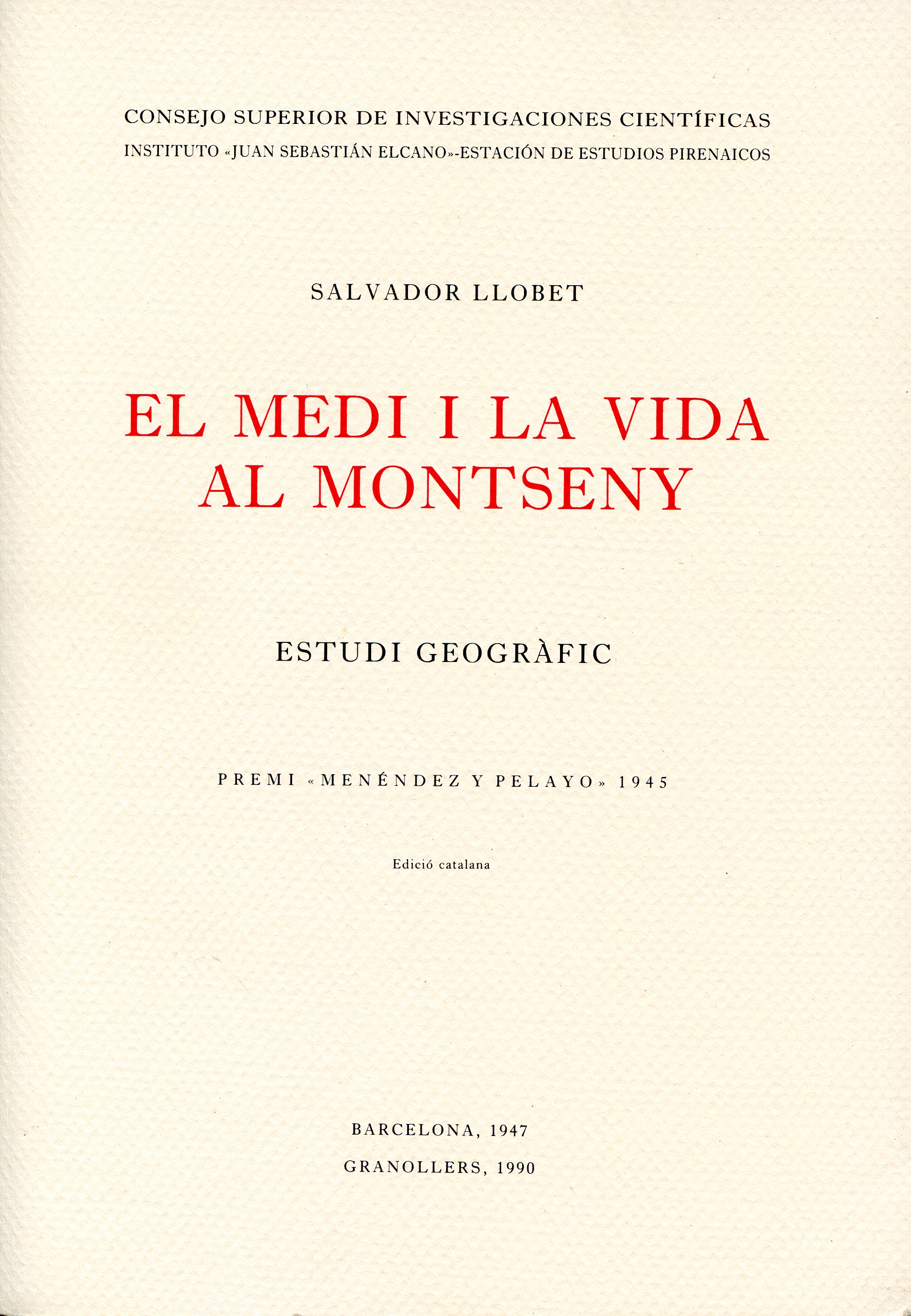 medi i la vida al Montseny, El : Estudi geográfic : Premi "Menéndez y Pelayo" 1945 / Apèndix: Materials i dipòsits perigalcials al massís del Montseny: Antecedents i resultats - Miniatura 2