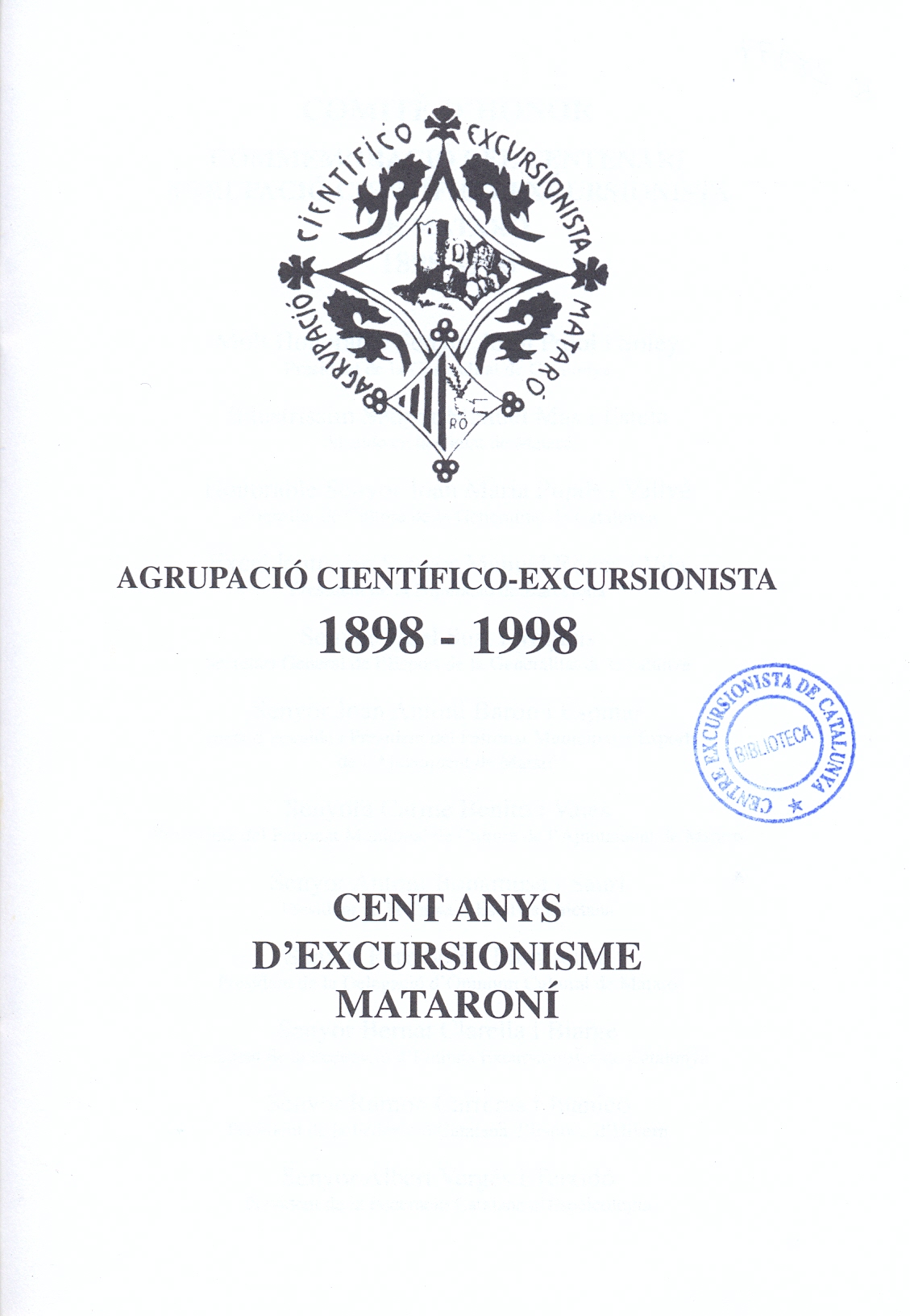 Cent anys d'excursionisme mataroní Agrupació Científico-Excursionista  1898 -1998 - Miniatura 2