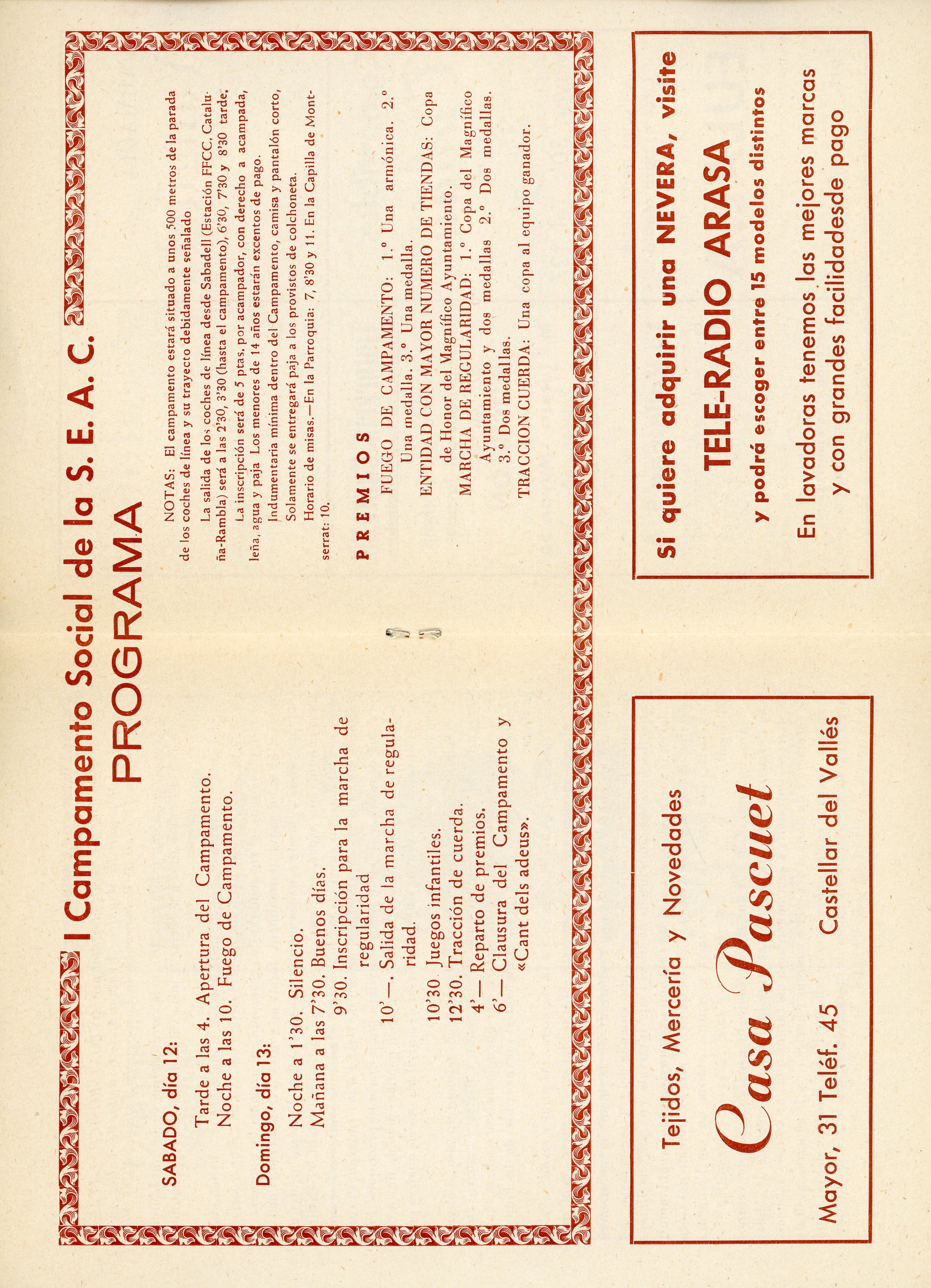 I Campamento Social de la Sección Excursionista del Ateneo Castellarense - Miniatura 3