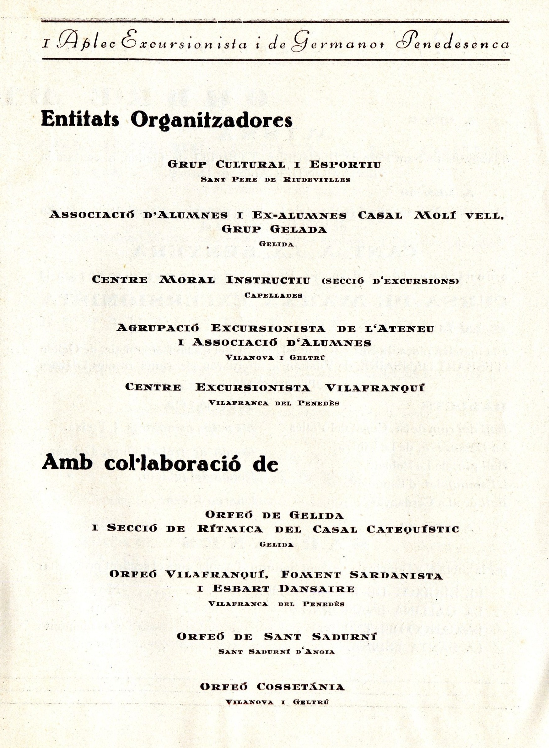 I Aplec excursionista i de germanor penedesenca a Sant Pere de Riudevitlles : 15 de juny de 1930 - Miniatura 2