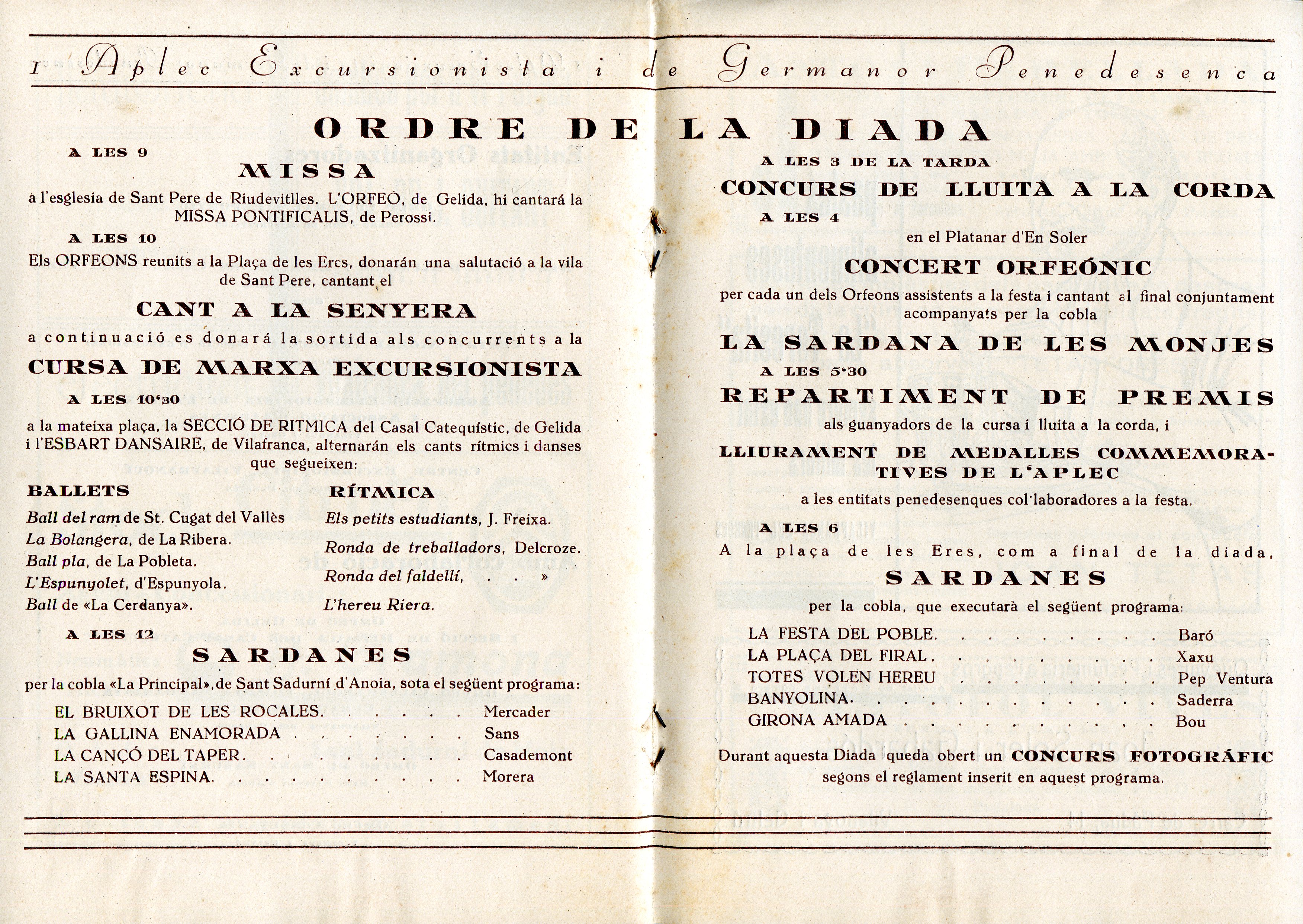I Aplec excursionista i de germanor penedesenca a Sant Pere de Riudevitlles : 15 de juny de 1930 - Miniatura 3
