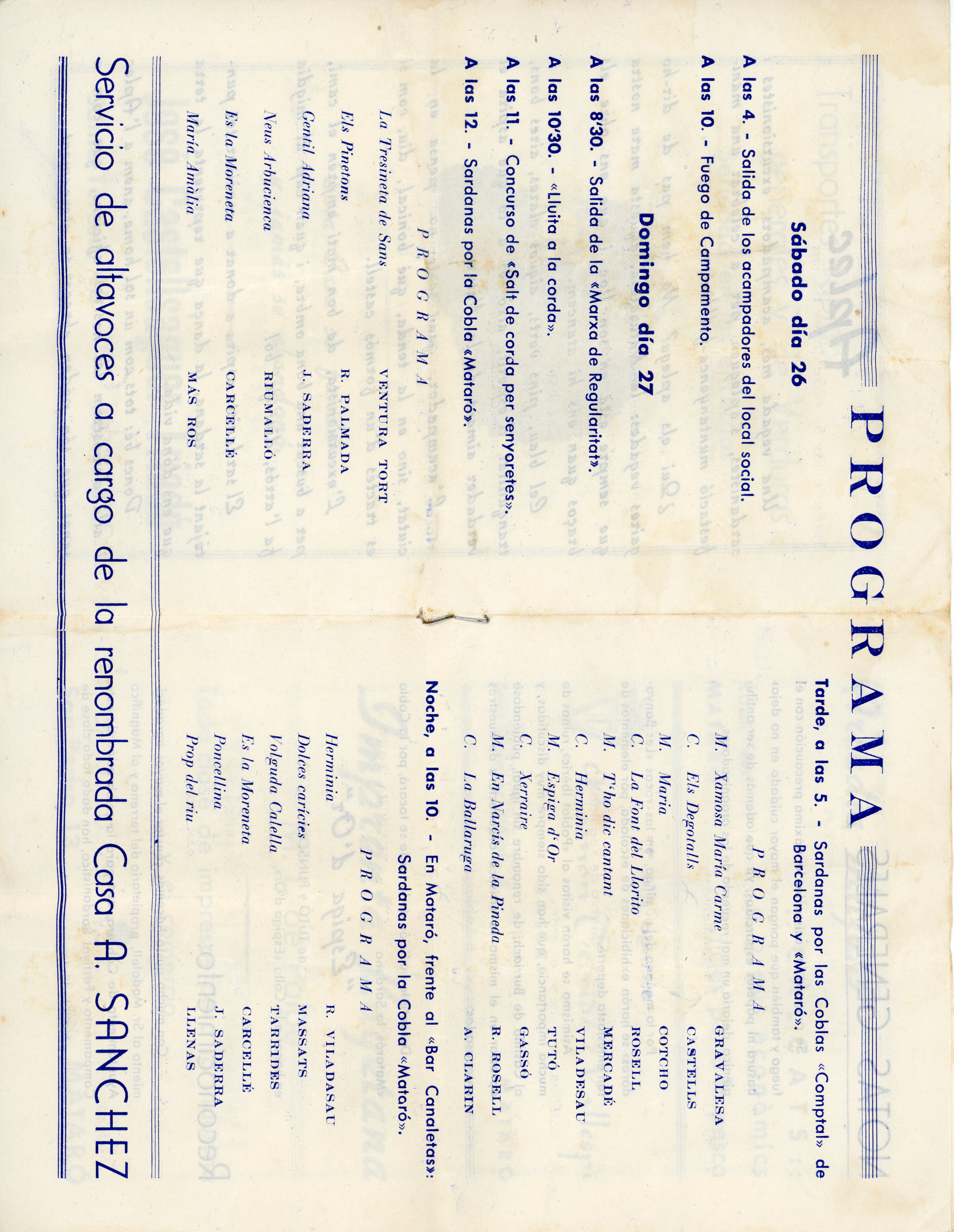 III Aplec Excursionista Sardanista : Cabrera de Mataró : Manantial Modonell : Días 26 y 27 de Agosto de  1950 - Miniatura 2