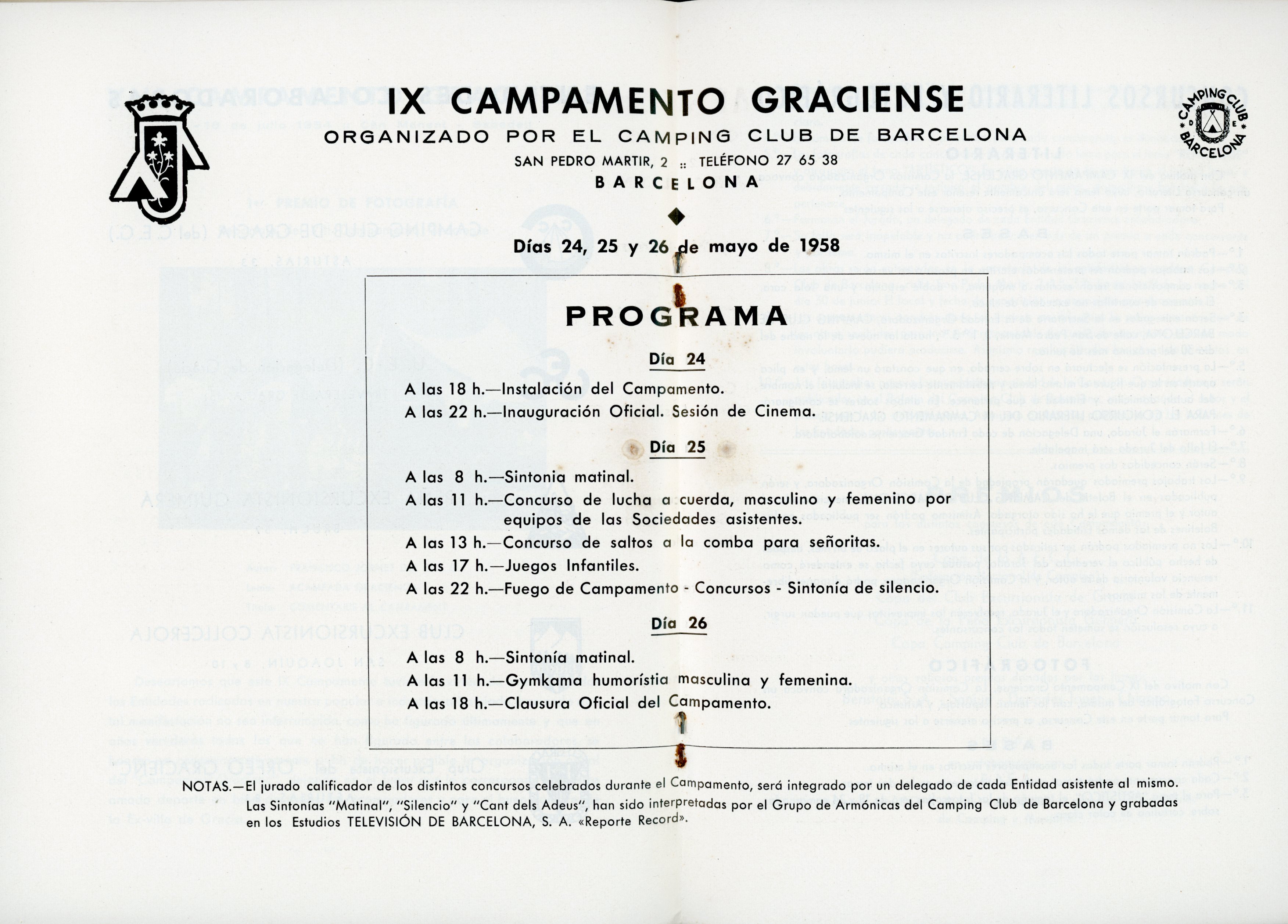 IX Campamento Graciense : Can Llobateres · Sant Quirze de Terrassa : 24-25-26 maig 1958 - Miniatura 2