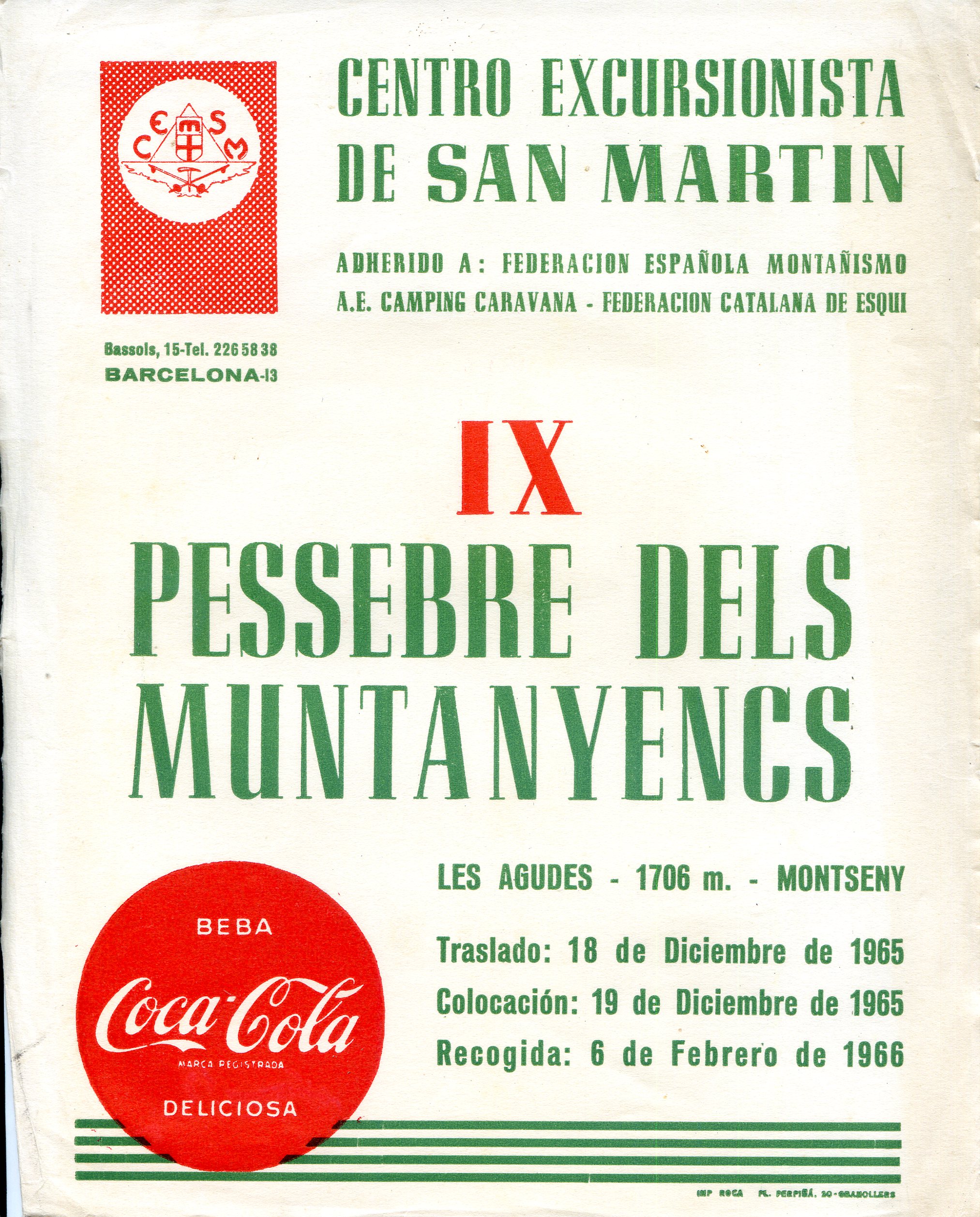 IX Pessebre dels muntanyencs : Les Agudes - 1706 m. - Montseny - Portada