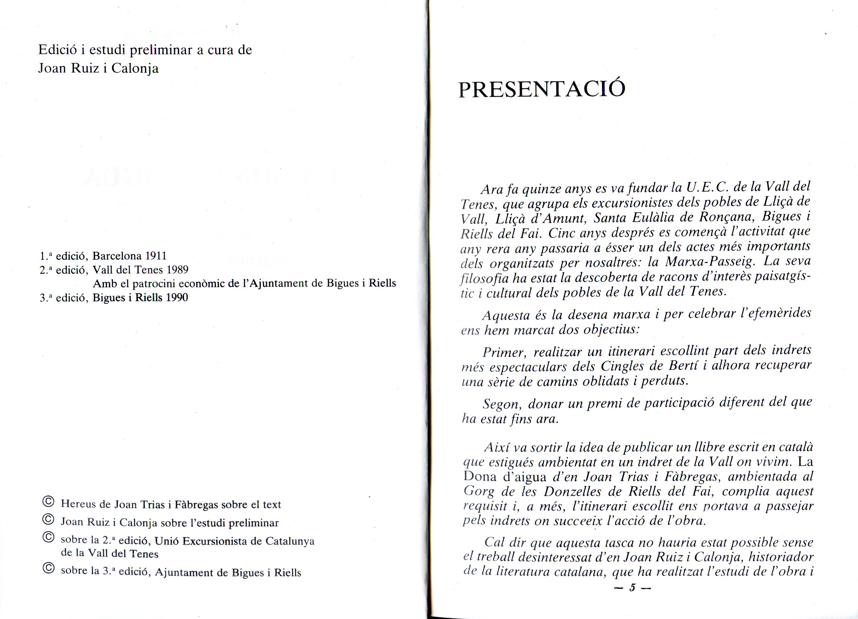 Dona d'aigua, La : Poema líric inspirat en la llegenda del Gorg de les Donzelles de Riells del Fai - Miniatura 2