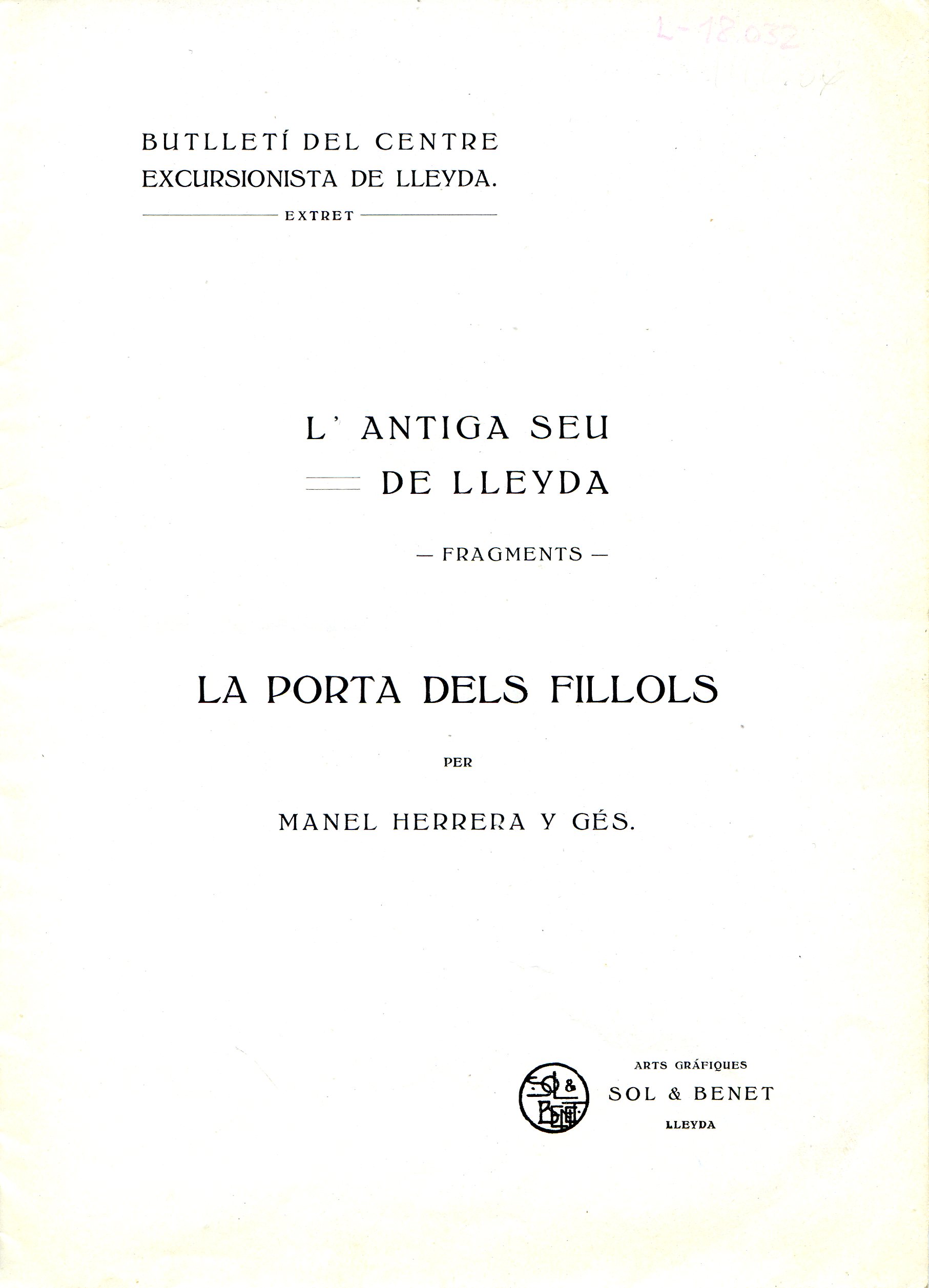 antiga seu de Lleyda, L' : Fragments : La porta dels Fillols - Miniatura 2