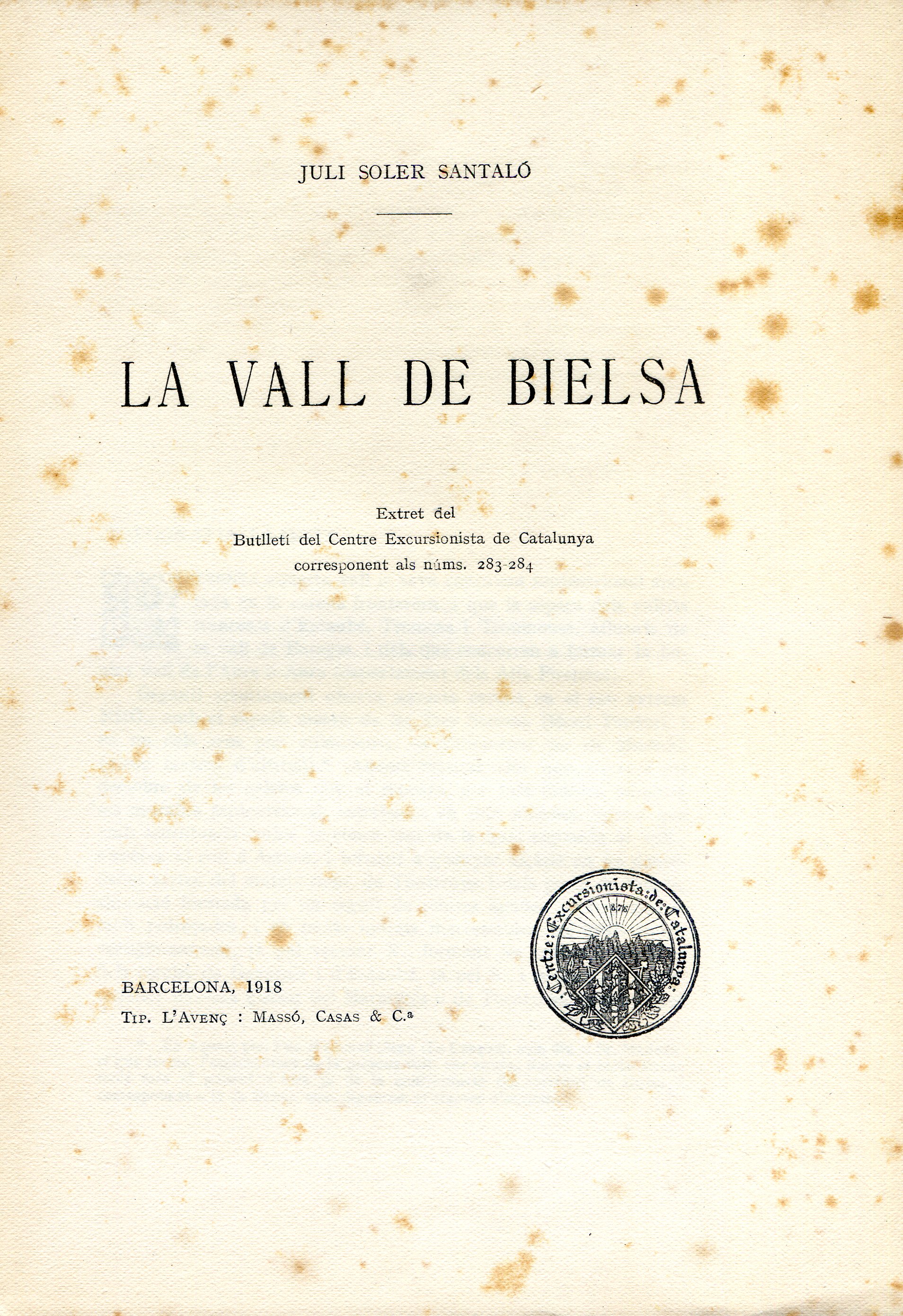 Vall de Bielsa, La : Extret del Butlletí del Centre Excursionista de Catalunya corresponent als núms. 283-284 - Miniatura 3