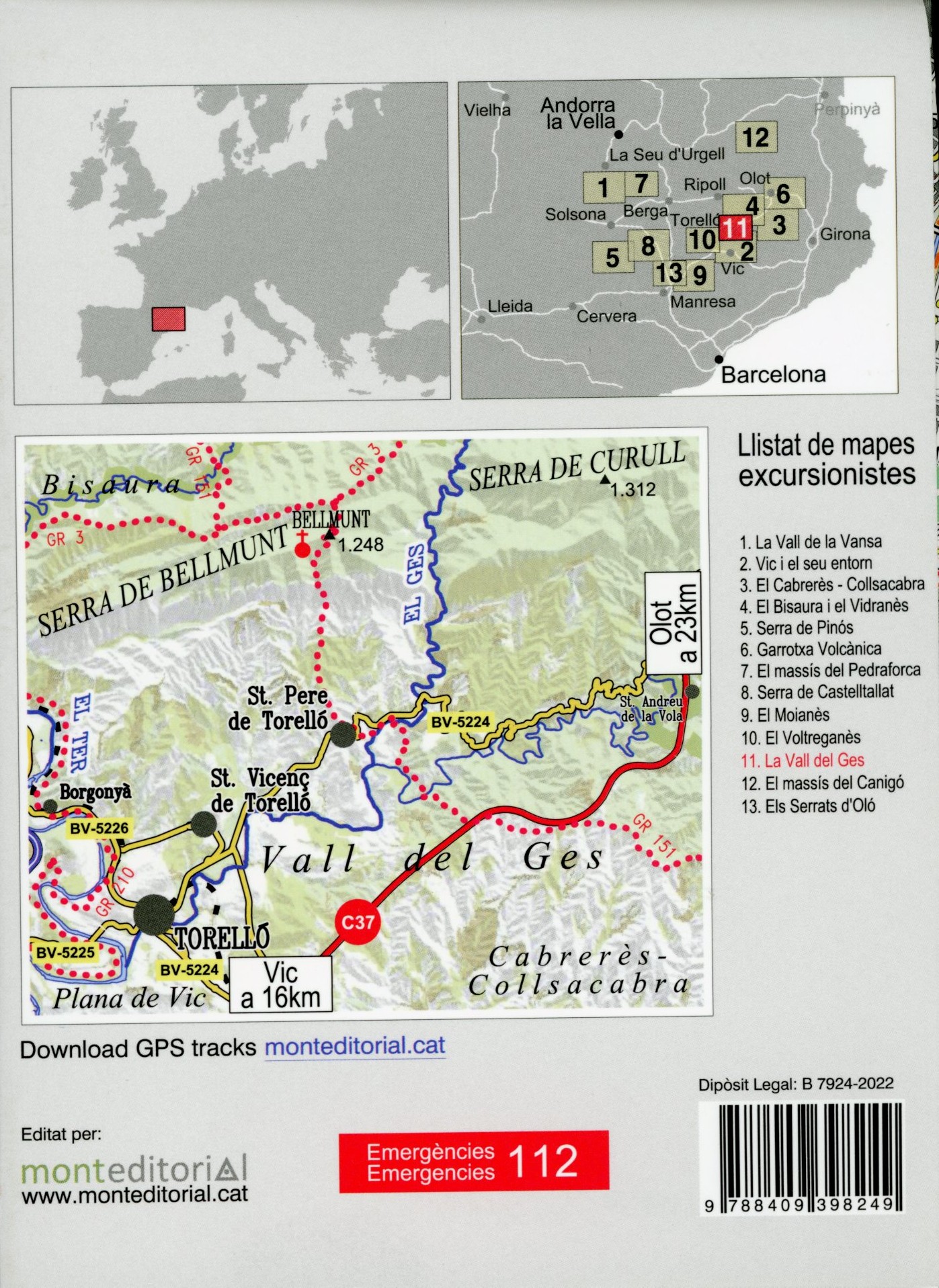 Vall del Ges, La : Excursions des del Ter fins al Cabrerès - Collsacabra i des del Bisaura fins a la Plana de Vic - Miniatura 2