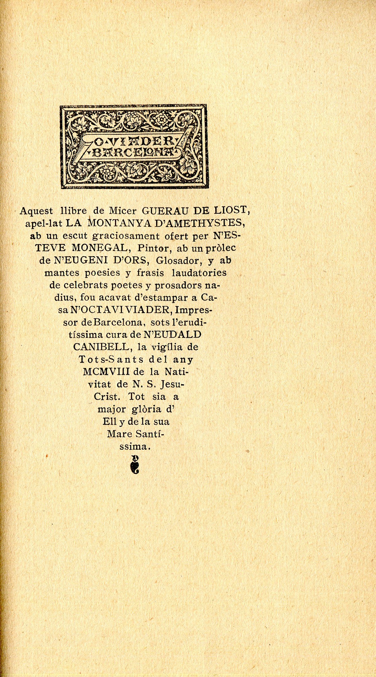montanya d'amethystes, La : Poesies de Guerau de Liost - Miniatura 2