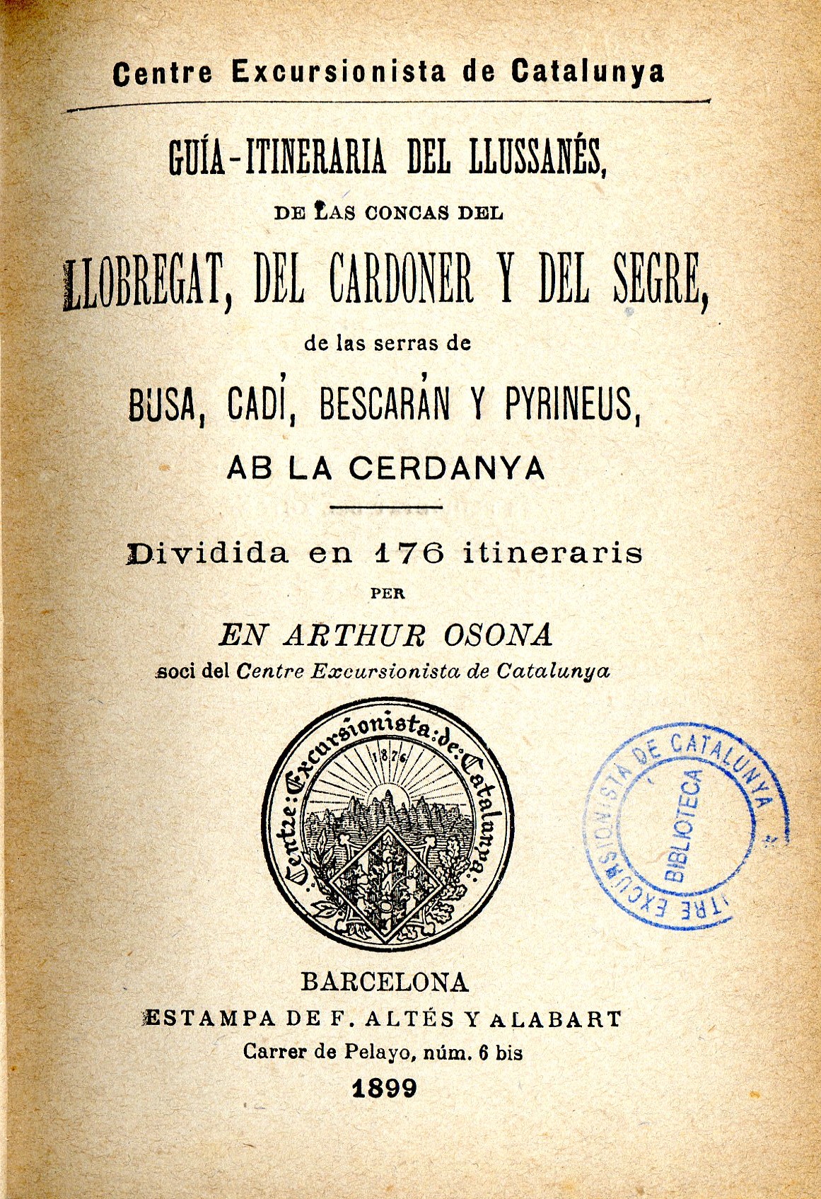 Guia-itineraria de las regions del Llussanés , Pyrineus, Cerdanya, Serras de Cadí y Andorra ó sía de las concas de las Fonts del Bastareny y del Llobregat, á las del Segre y a las del Ter y Riutort, amb la ressenya geográfich-histórica de la república d'A - Miniatura 2