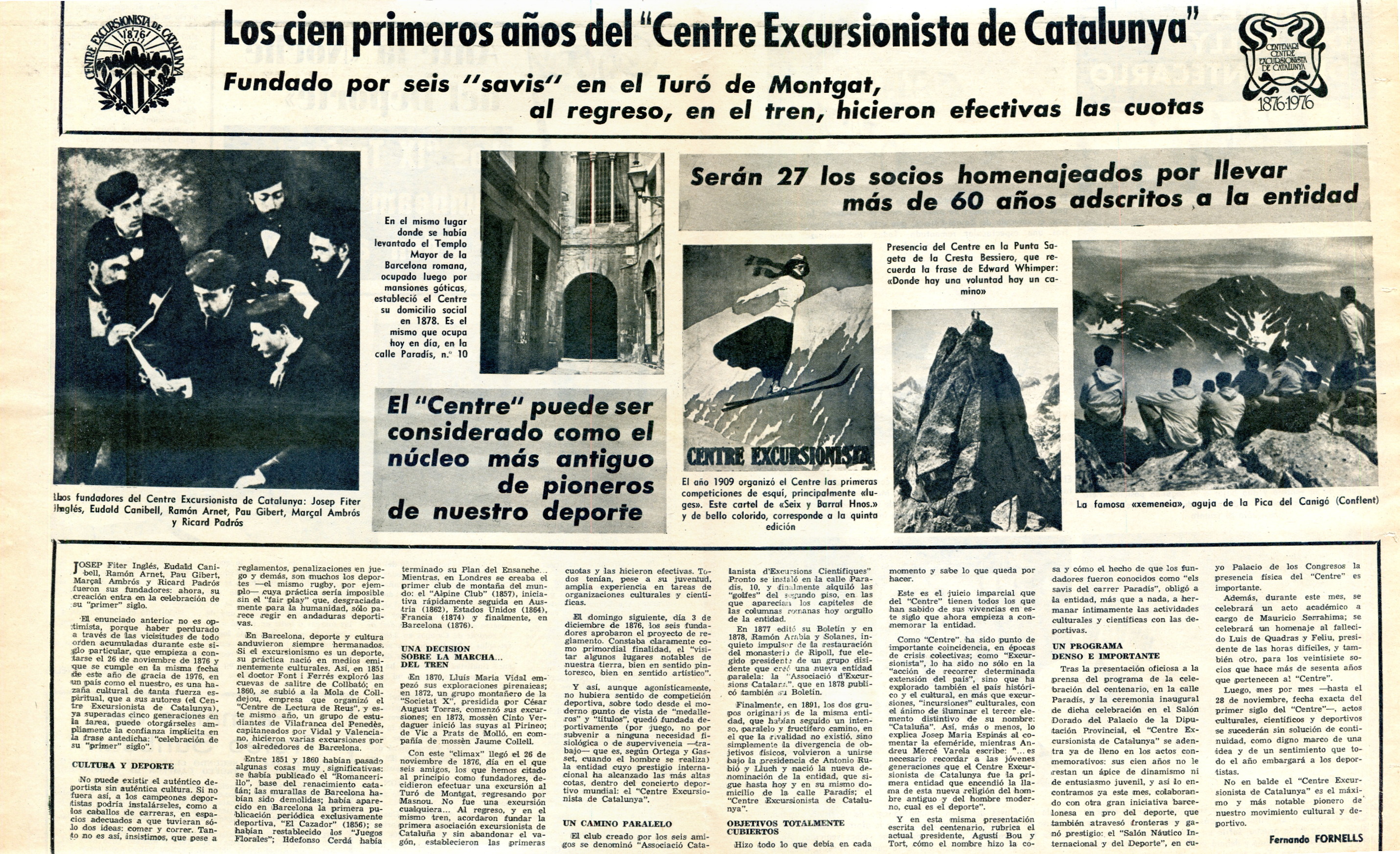 cien primeros años del "Centre Excursionista de Catalunya", Los : Fundado por seis "savis" en el Turó de Montgat, al regreso, en el tren, hicieron efectivas las cuotas - Portada