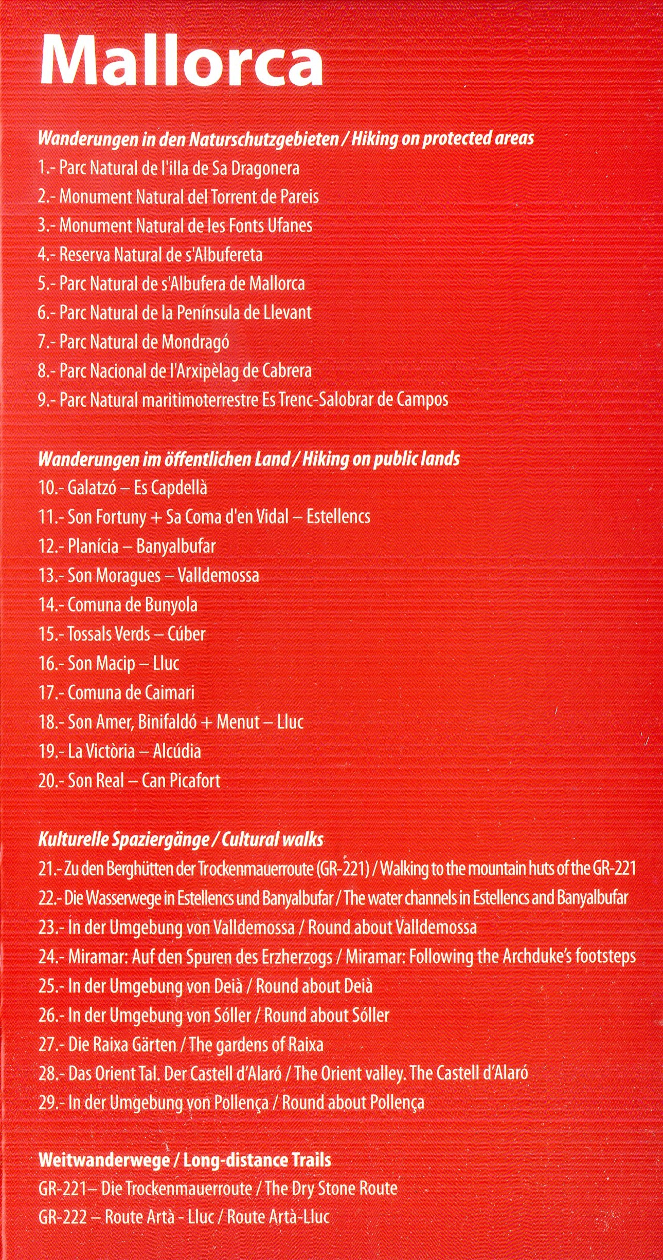 Mallorca : 60 einfache Wanderungen / 60easy hikes : GR 221 Trockenmauerroute Dry Stone Route : GR 222 Serra de Tramuntana - Llevant · Formentor · Sa Dragonera · Son Real · Planícia · Cap des Pinar - Miniatura 3