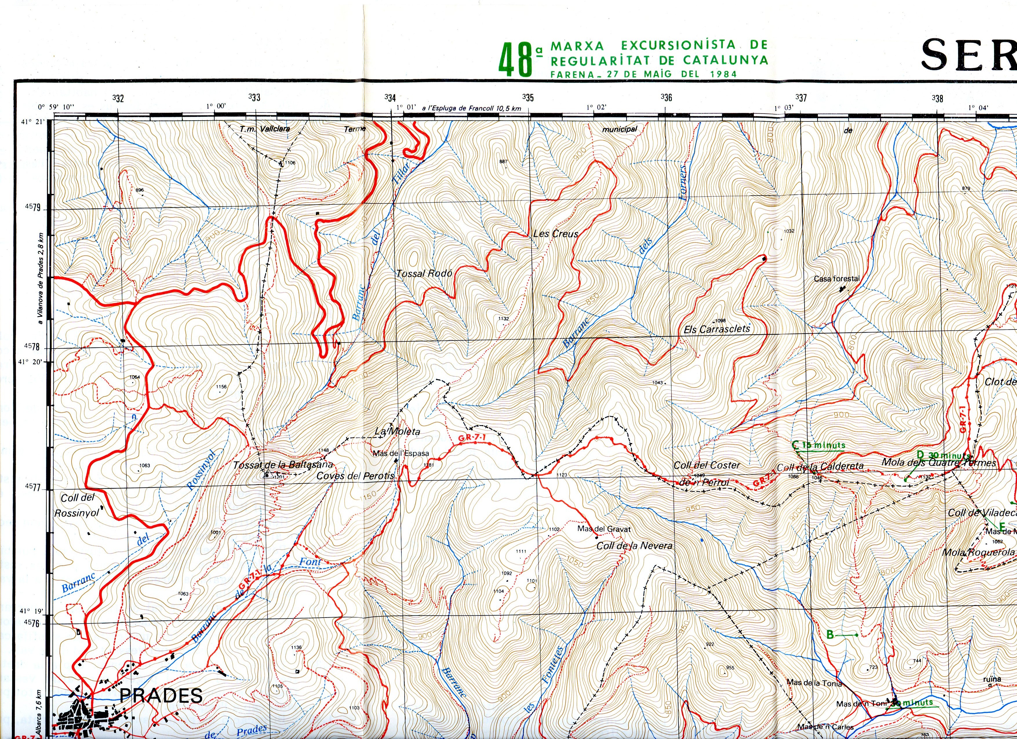 Mapa de la Serra de Prades - Miniatura 2