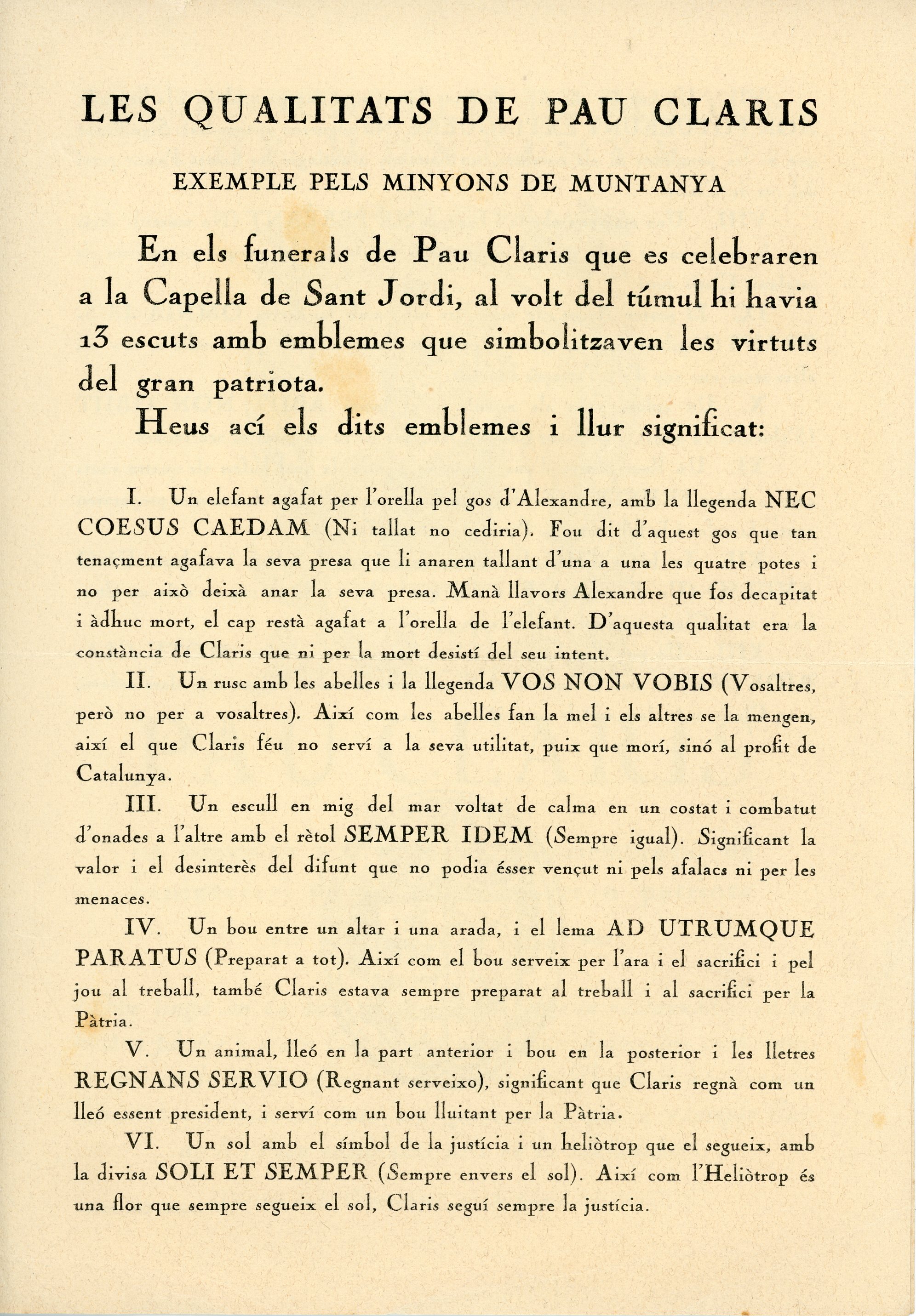 Seccions I i II de Minyons de Muntanya Pau Claris de "Palestra" us convidem als actes en commemoració de l'aniversari de la mort del gran patriota - Miniatura 3