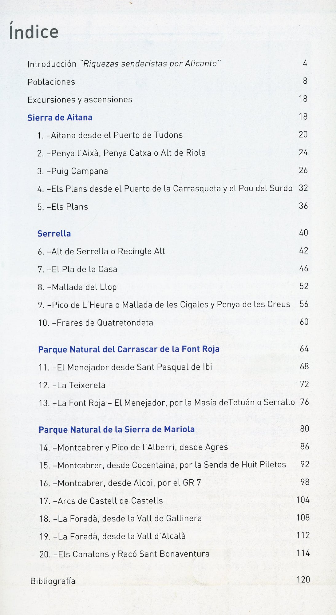 Montañas de Alicante : 20 rutas excursionistas : Mariola·Font Roja·Serrella·Aitana·Plans·Puig Campana - Miniatura 2