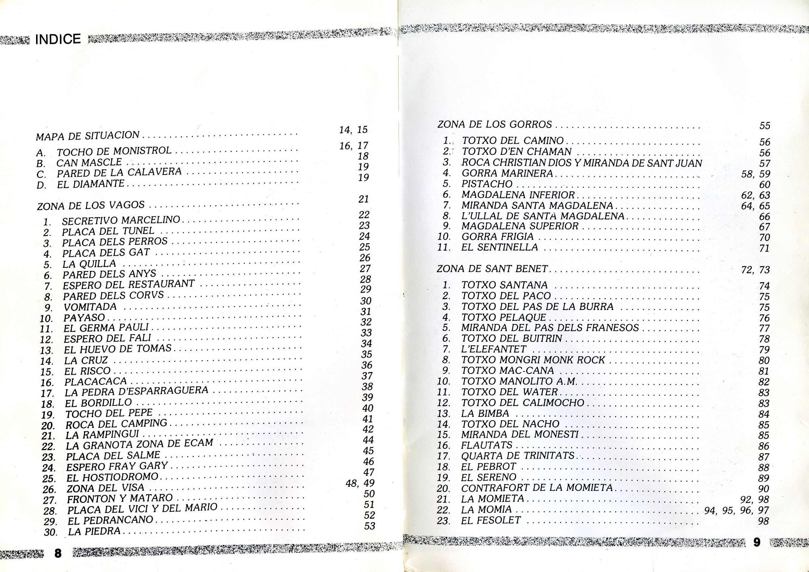 Montserrat : Guía de escalada libre : Zonas de Sant Benet, los Vagos y Gorros - Miniatura 2