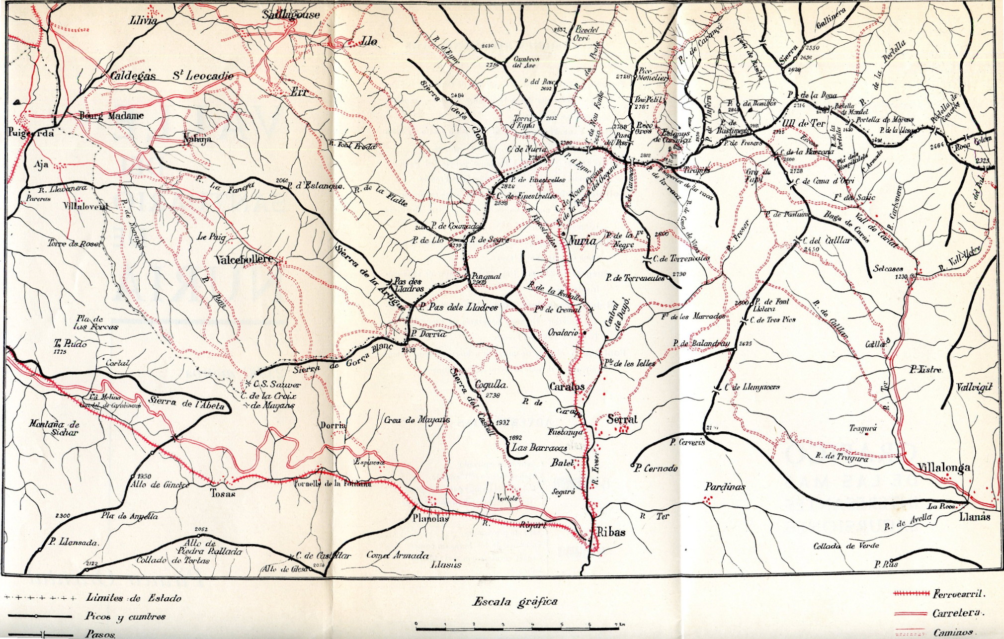 Valle del santuario de Nuria : 2000 metros : Pirineo Oriental - Miniatura 2