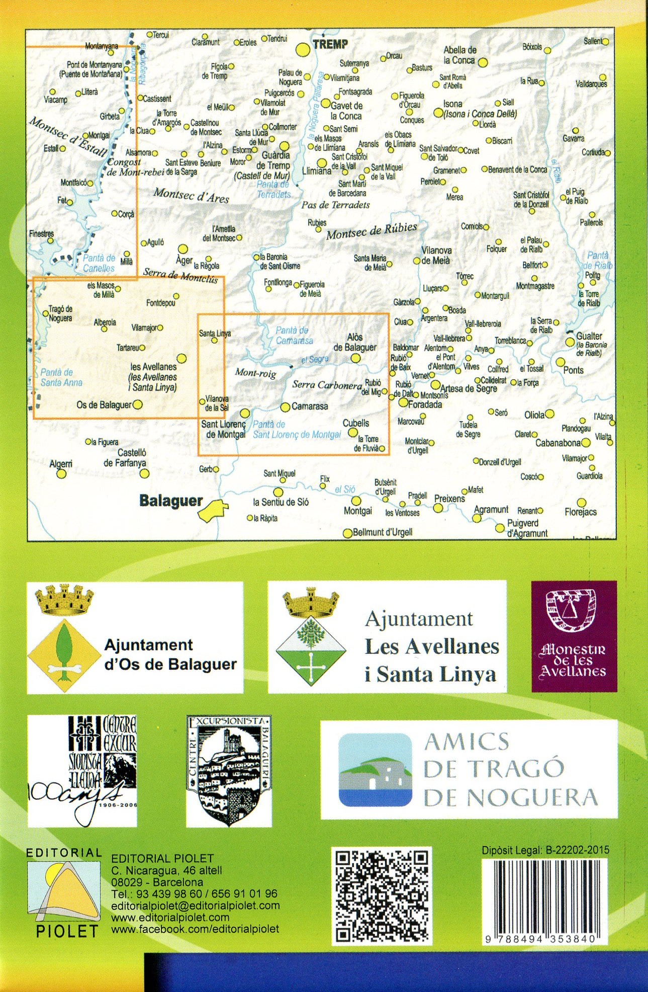 Os de Balaguer, Les Avellanes i Santa Linya : Monestir de les Avellanes Els Aspres de la Noguera : Escala 1:20.000 - Miniatura 2