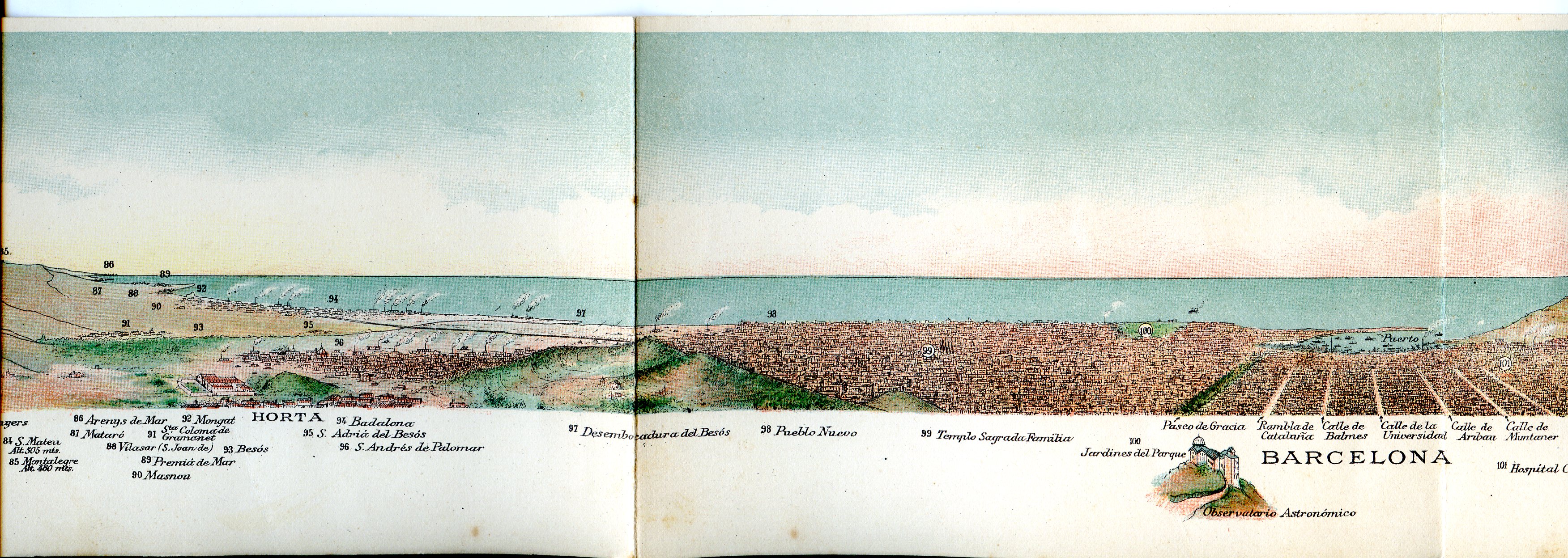 Panorama que se divisa desde la cúspide del Tibidabo : Poblaciones - Altitud de las montañas - Lugares notables - Miniatura 6