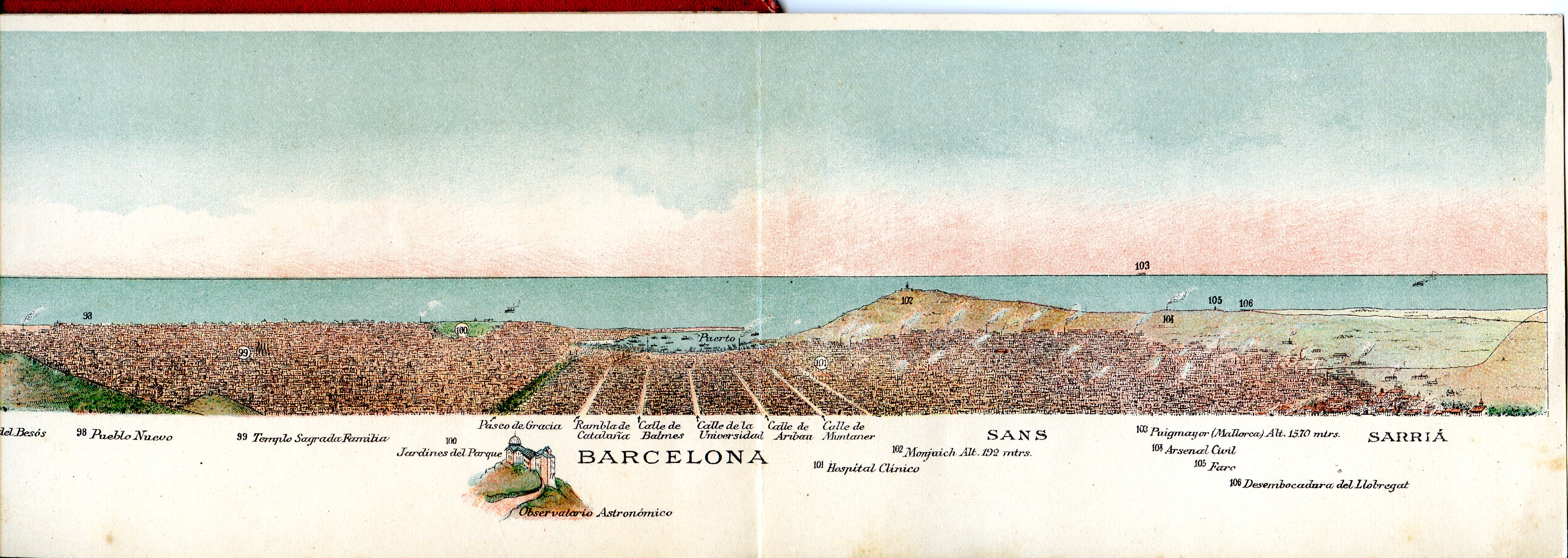 Panorama que se divisa desde la cúspide del Tibidabo : Poblaciones - Altitud de las montañas - Lugares notables - Miniatura 7