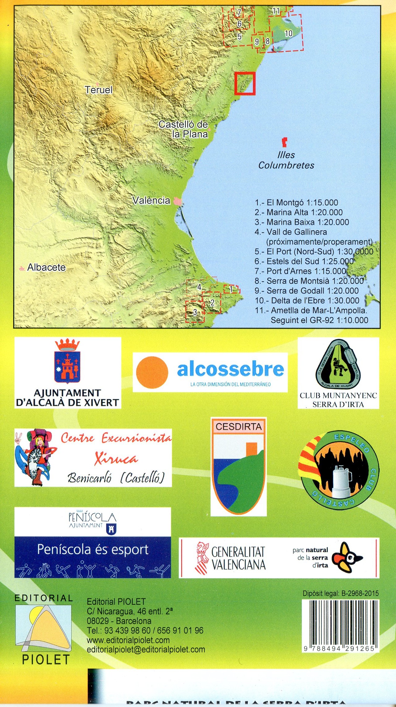 Parc Natural de la Serra d'Irta : Illes Columbretes Peníscola - Alcalà de Xivert : Escala 1:20.000 - Miniatura 2