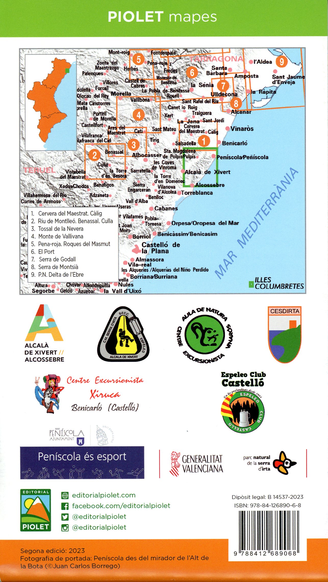 Parc Natural de la Serra d'Irta : Illes Columbretes, Peníscola, Alcalà de Xivert : Escala 1:20.000 - Miniatura 2
