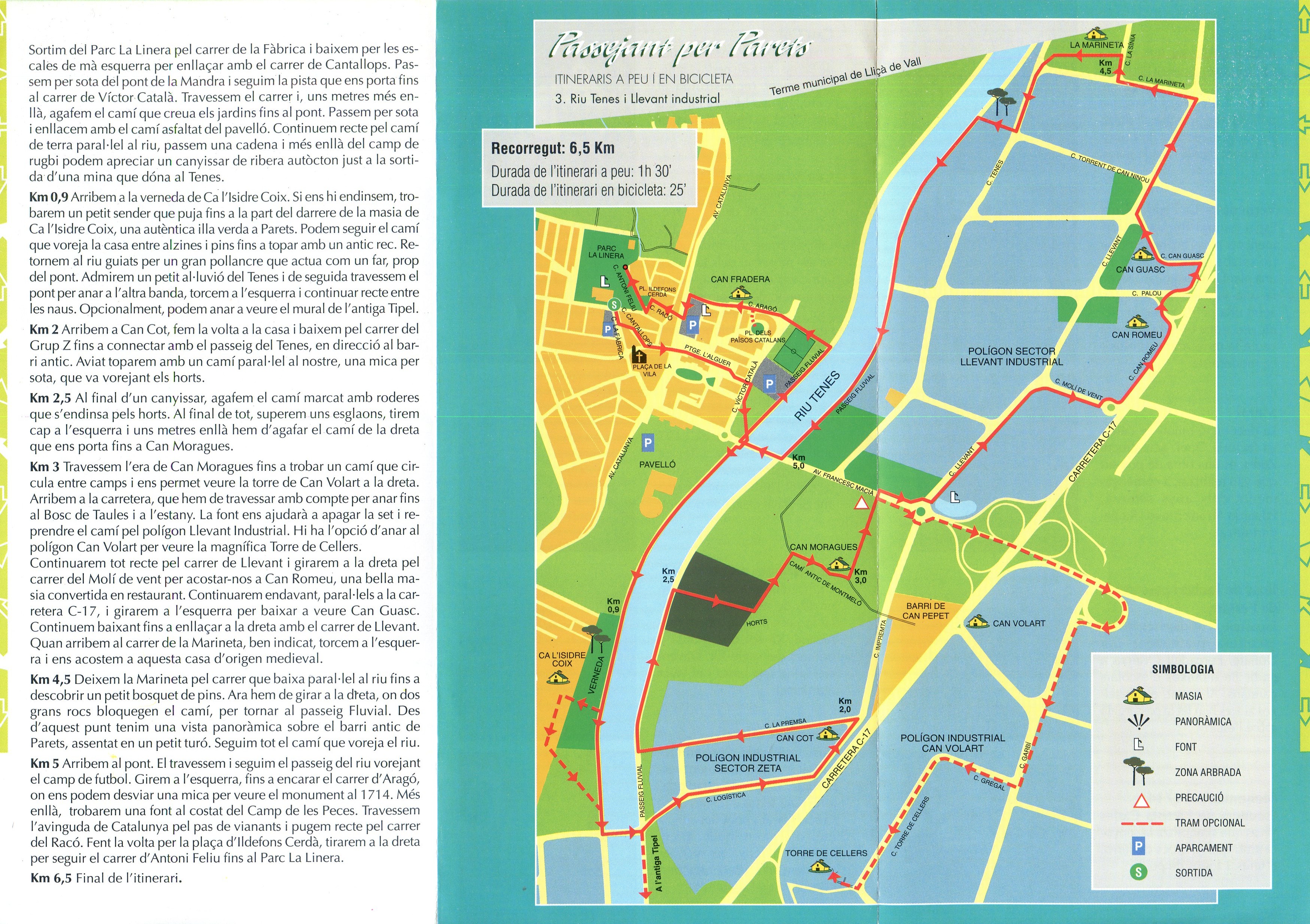 Passejant per Parets : Itineraris a peu i en bicicleta : 3. Riu Tenes i Llevant industrial - Miniatura 2