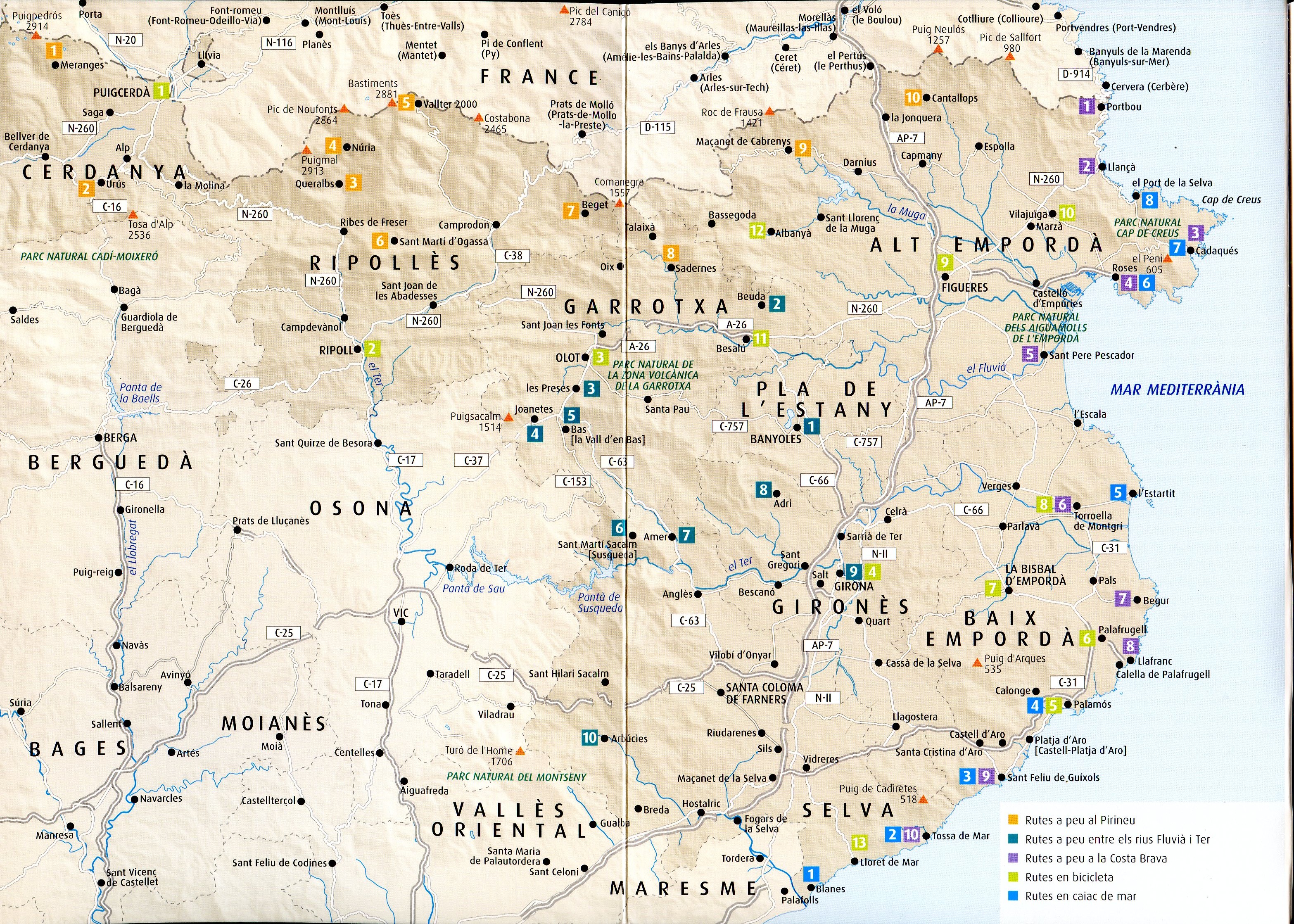Pirineu de Girona : Costa Brava : 51 rutes a peu, en bicicleta i en caiac - Miniatura 2
