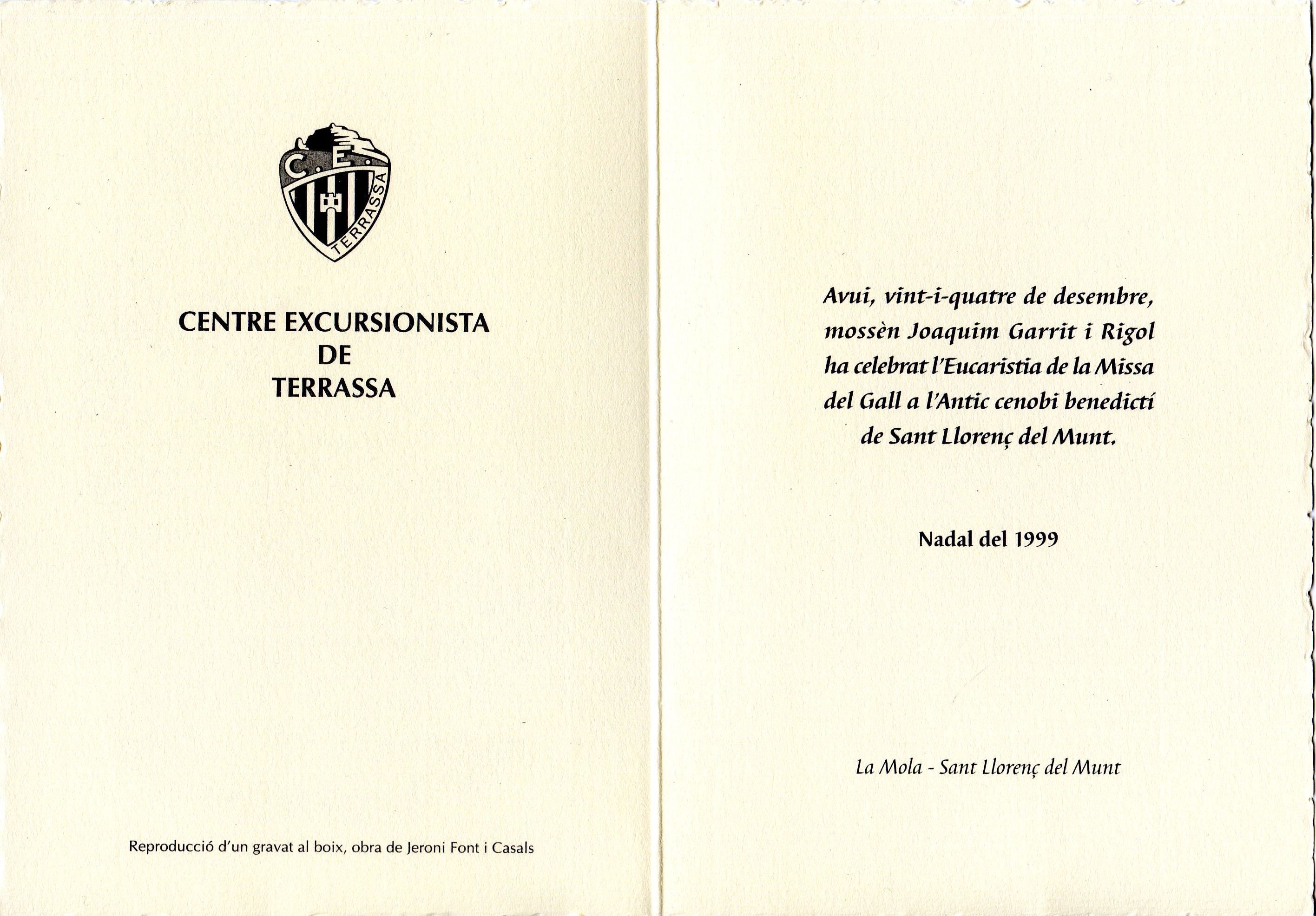 [Postal de Nadal ] Centre Excursionista de Terrassa - Miniatura 2