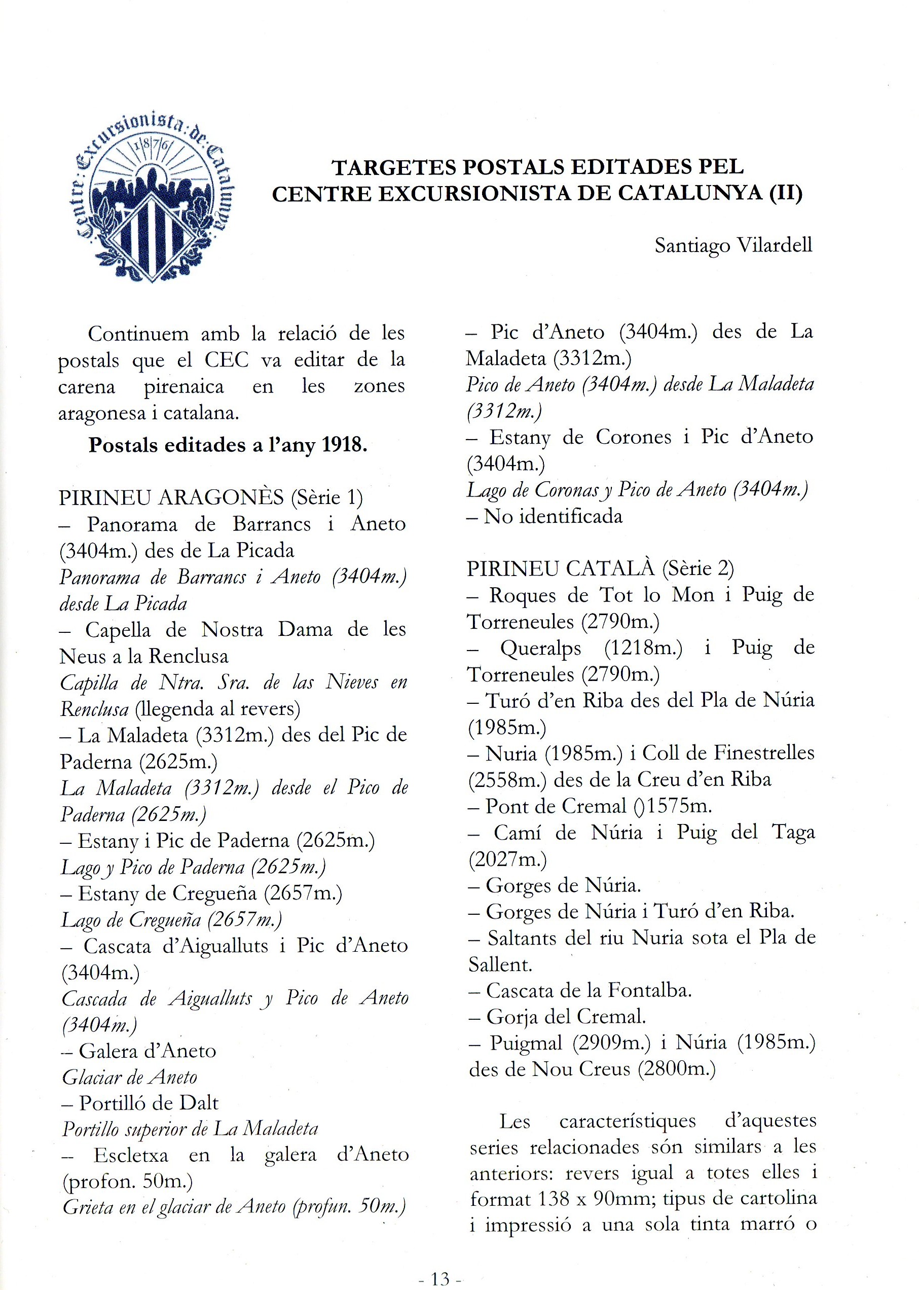 Revista Cartòfila : [Targetes postals editades pel Centre Excursionista de Catalunya] - Miniatura 2