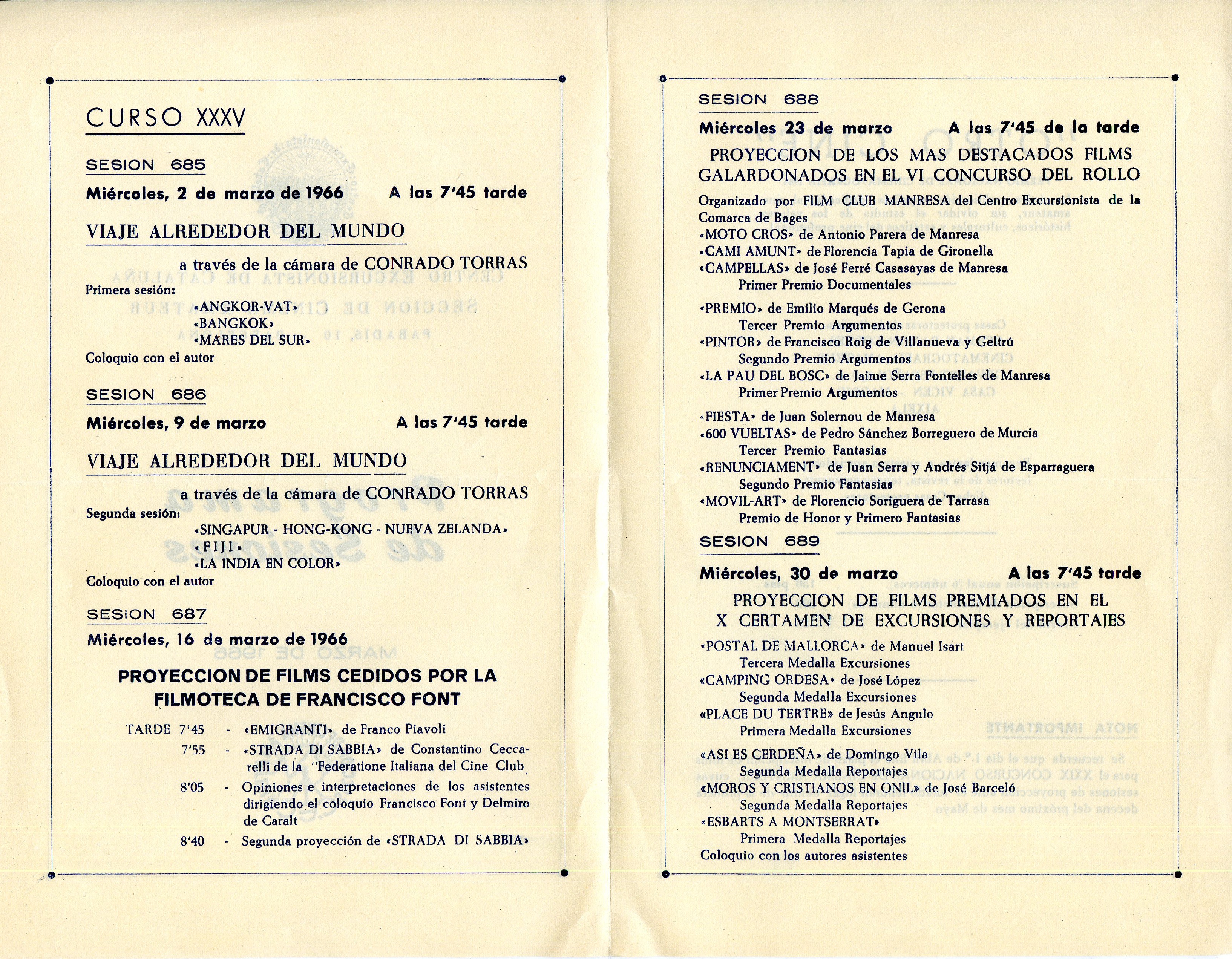 Programa de Sesiones : Marzo de 1966 - Miniatura 2