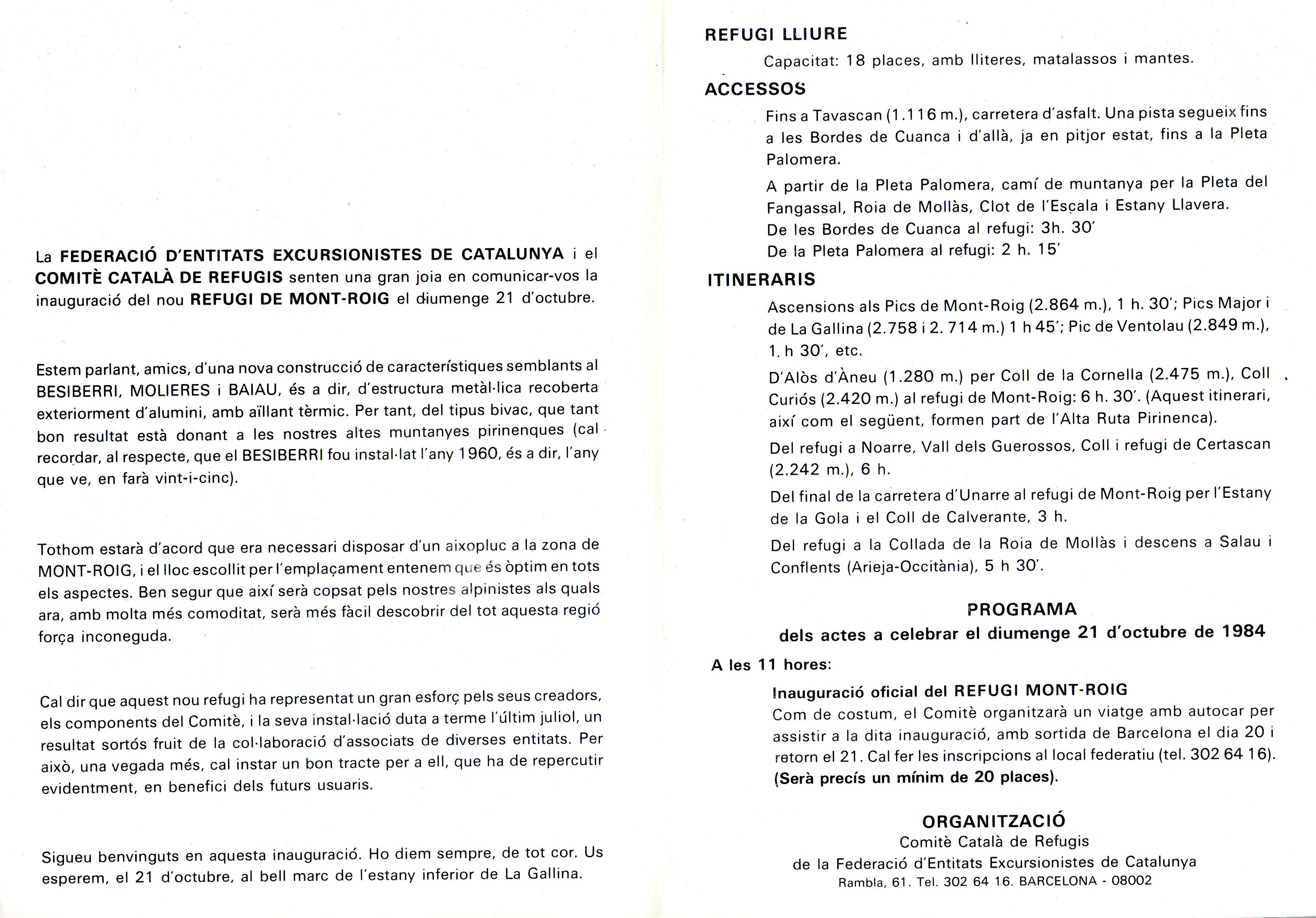 Refugi Mont-roig (estany inferior de La Gallina) : Pallars Sobirà - Pirineu Català (2.280 m.) - Miniatura 2