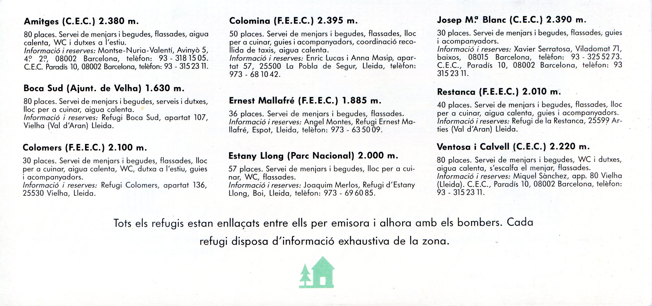 Refugis Pallars - Aran : Calendari 1988 - 1989 - Miniatura 2