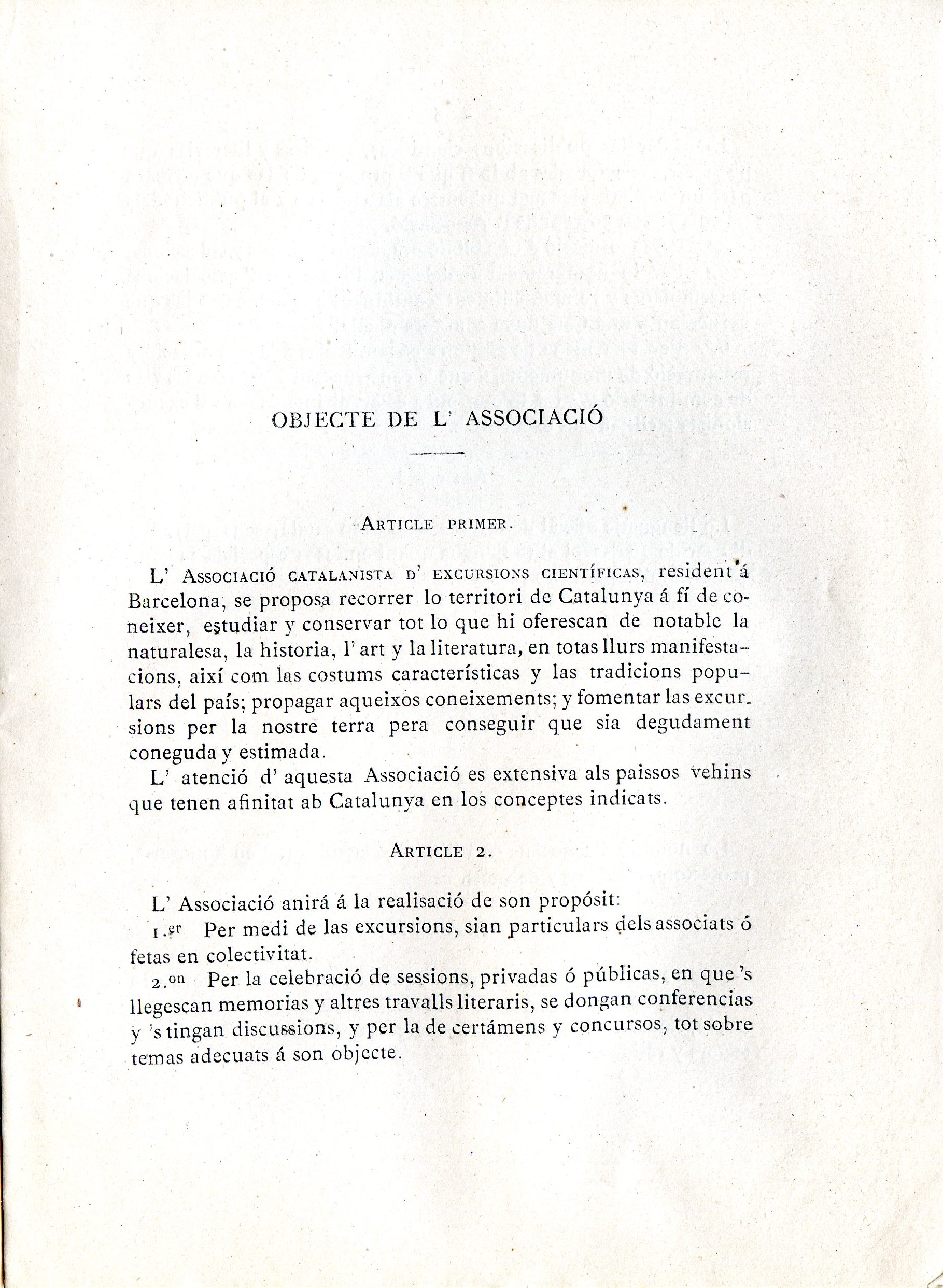 Reglament de la Associacio Catalanista d'Excursions Científicas - Miniatura 3