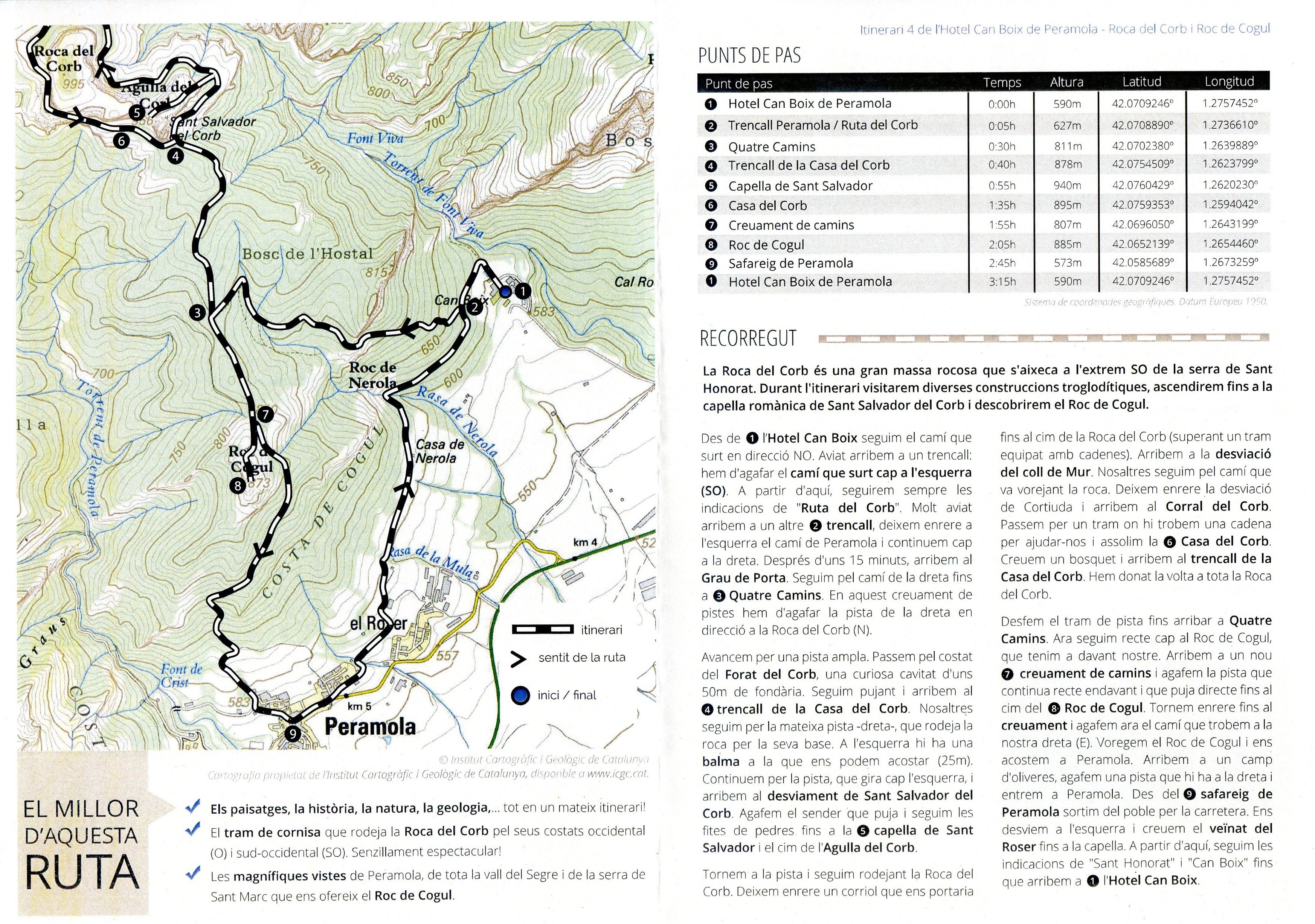 Roca del Corb i Roc de Cogul : Excursió circular a la Roca del Corb i el Roc de Cogul i tornada pel poble de Peramola - Miniatura 2